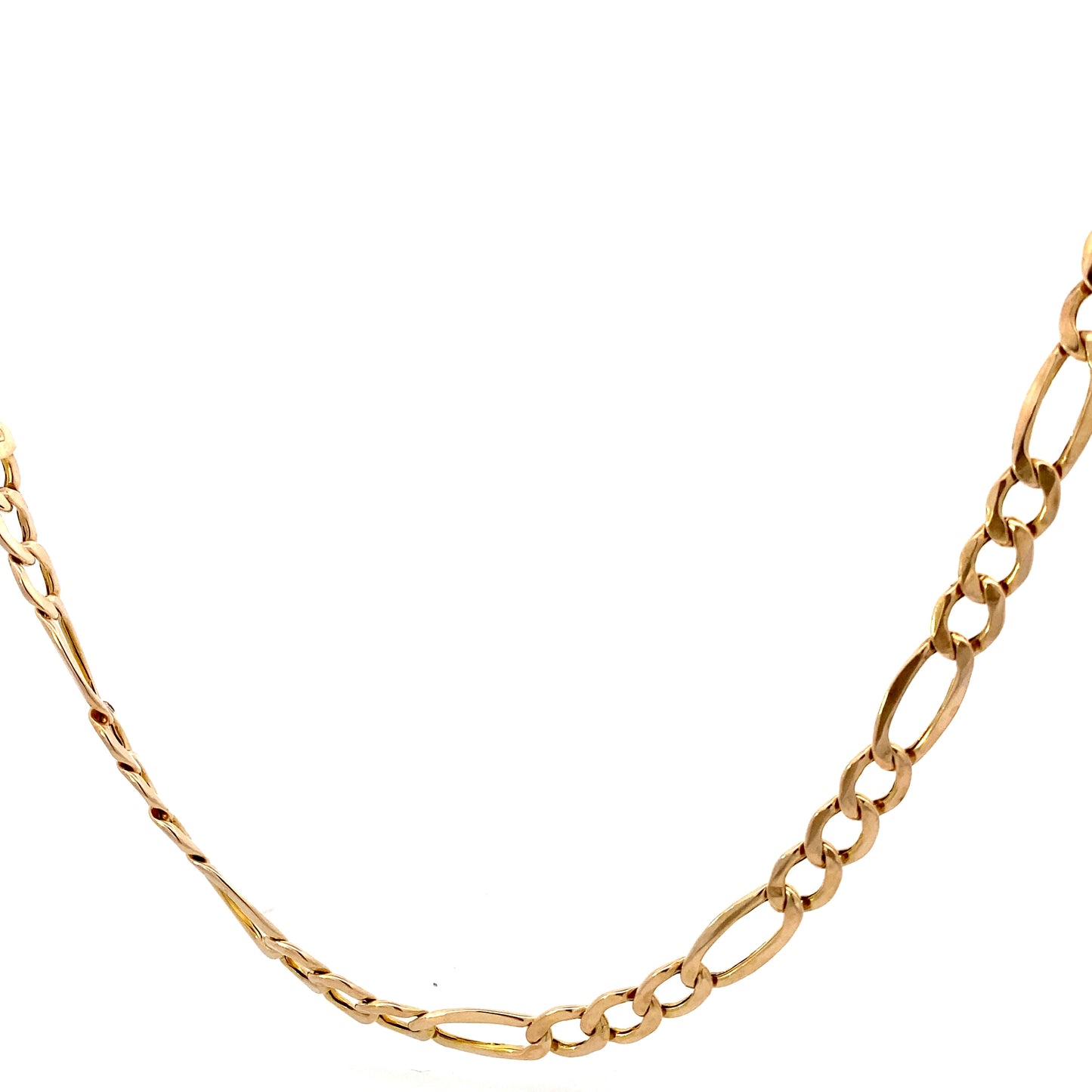 10K Yellow Gold 22" Hollow Figaro Chain