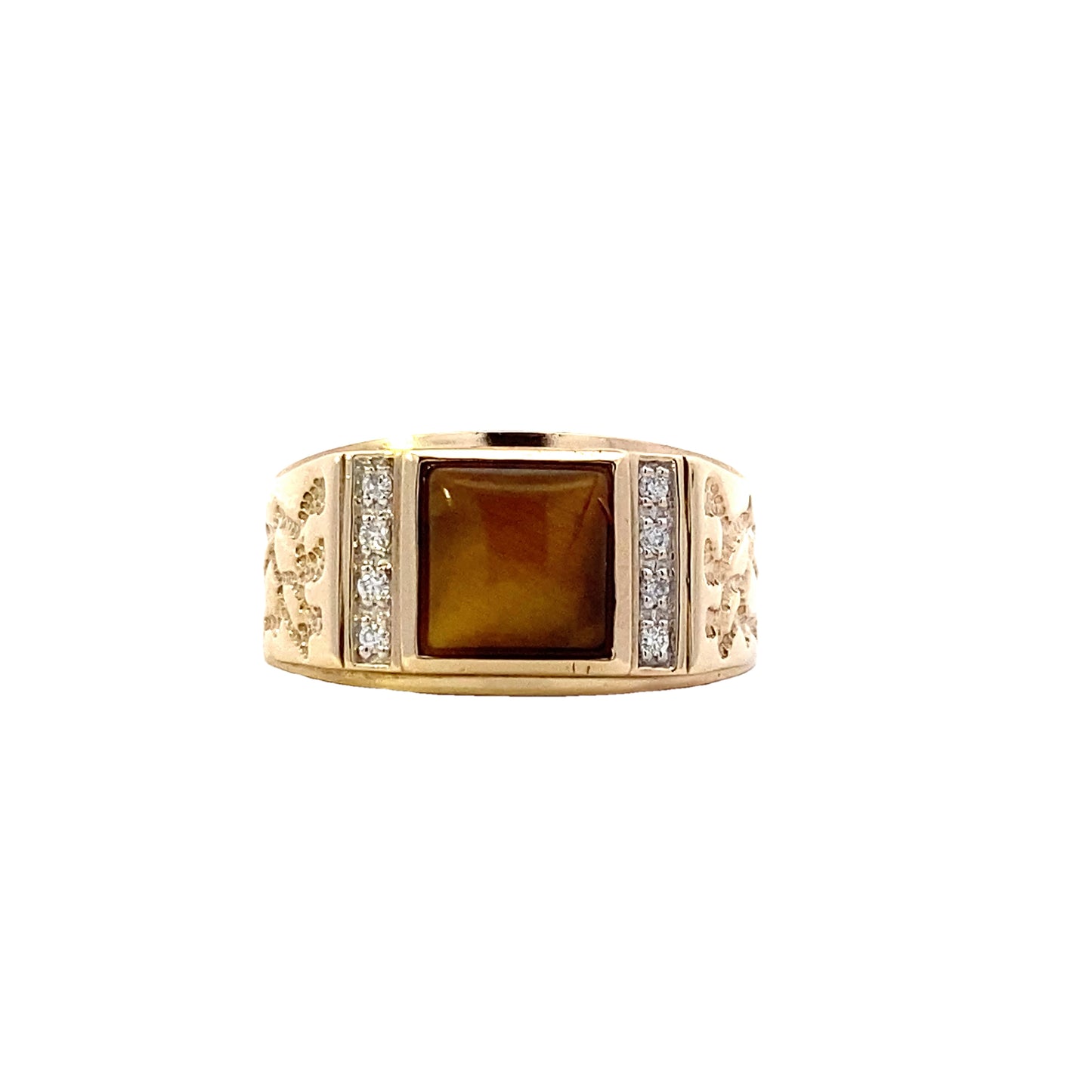 10K Yellow Gold Men's Diamond Ring - 0.05ct