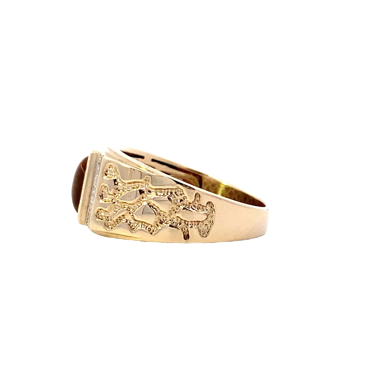 10K Yellow Gold Men's Diamond Ring - 0.05ct