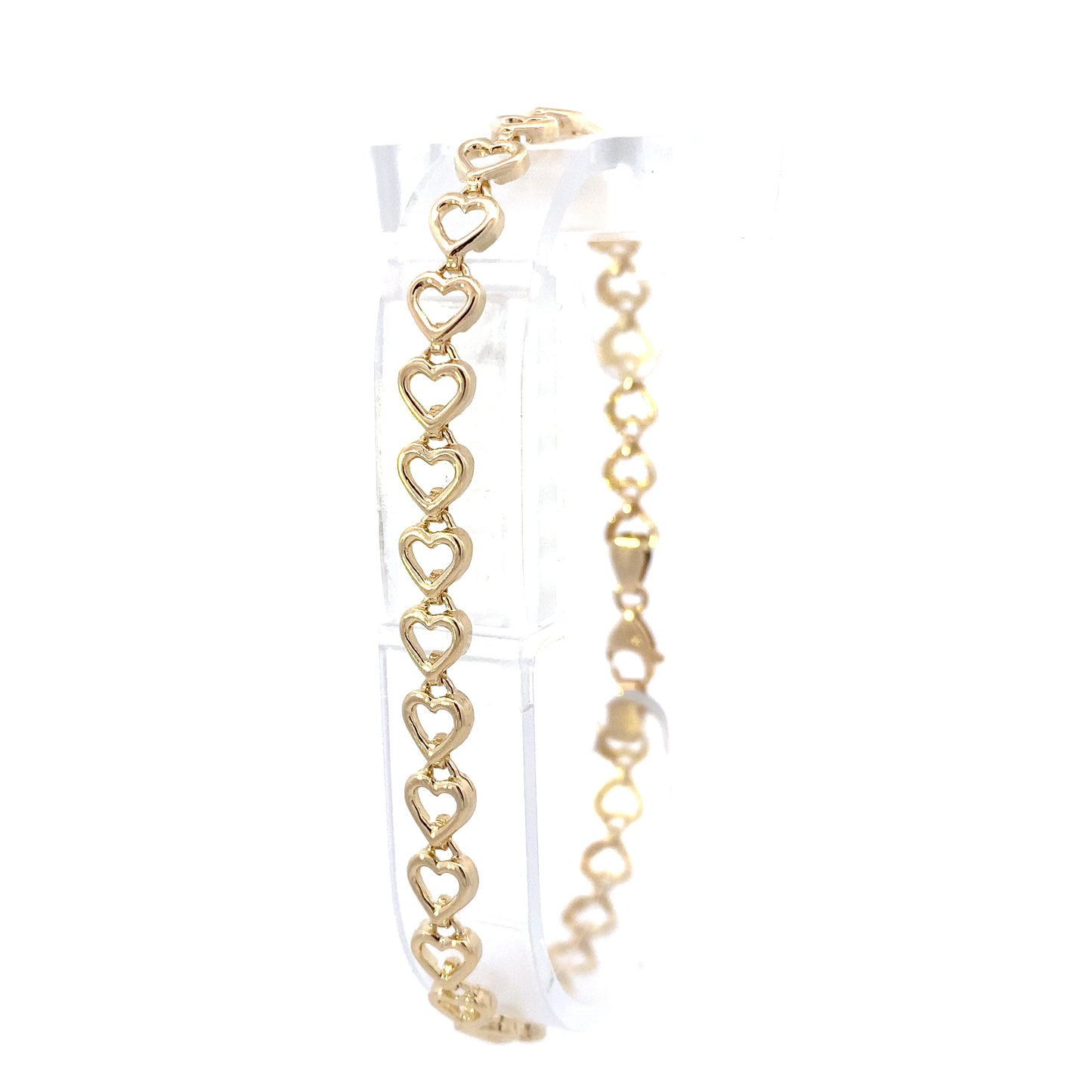 14K Yellow Gold 7.5" Heart Link Bracelet