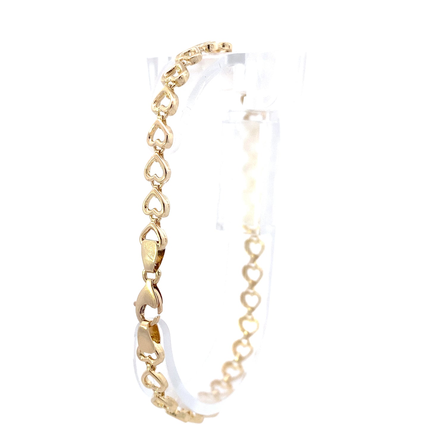 14K Yellow Gold 7.5" Heart Link Bracelet