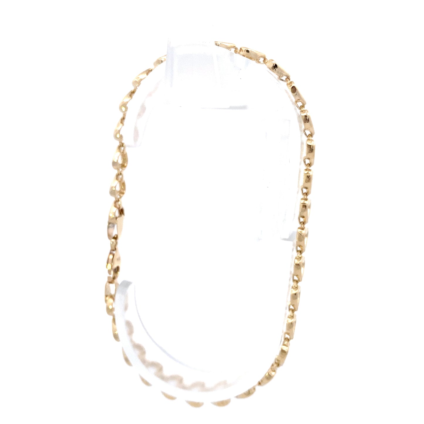 14K Yellow Gold 7.5" Heart Link Bracelet