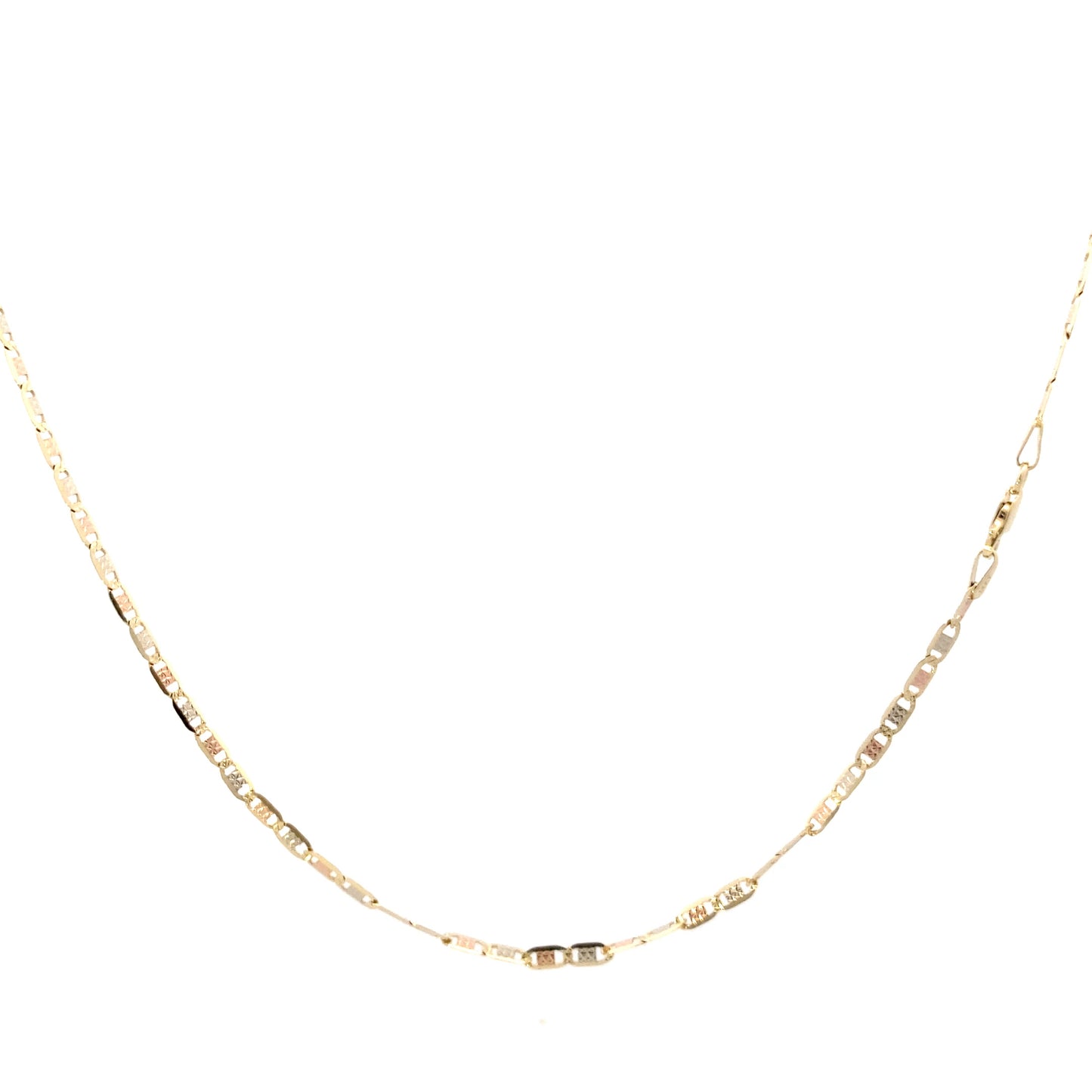 14K Tri-Color Gold 24" Mariner Chain