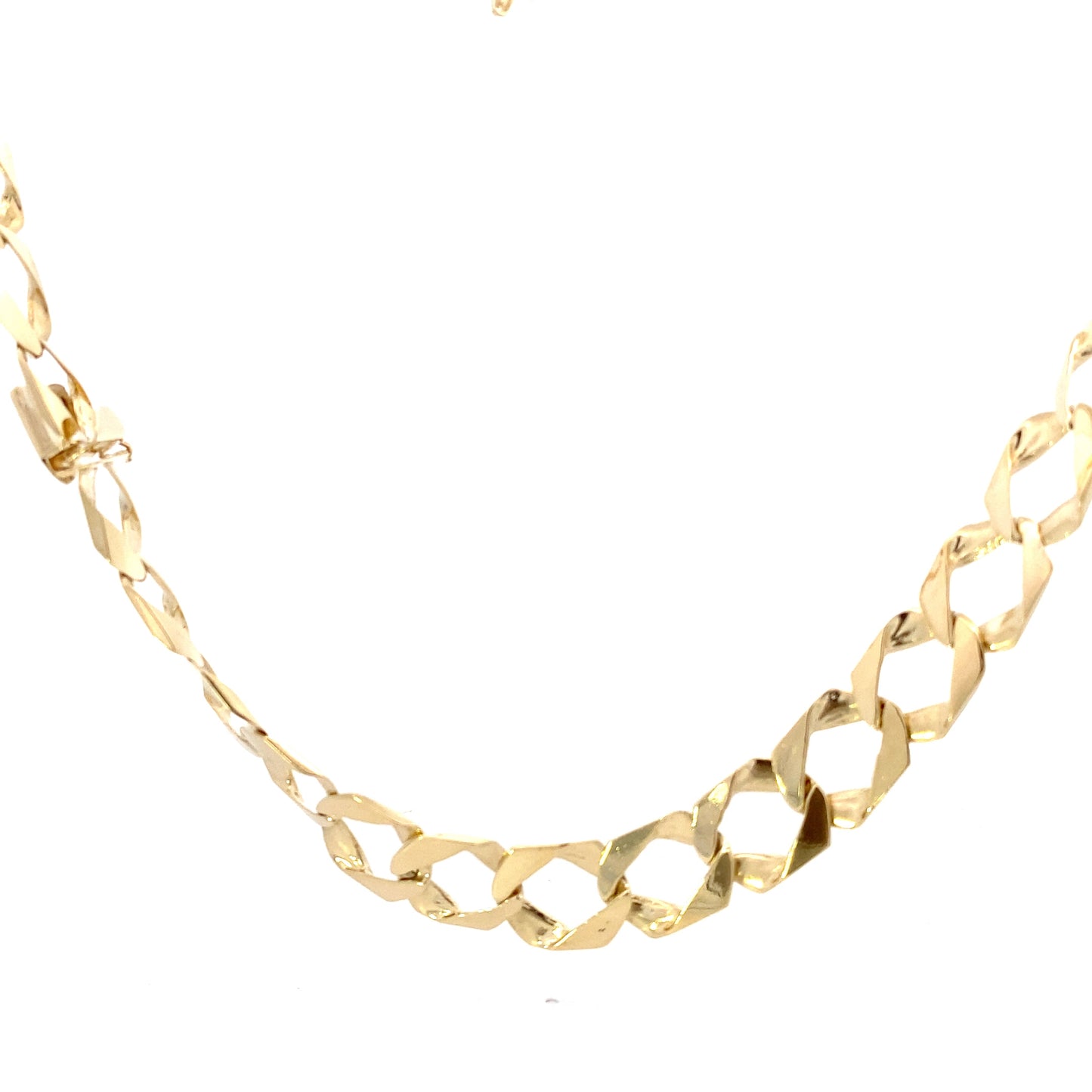 14K Yellow Gold 24" Flat Curb Chain