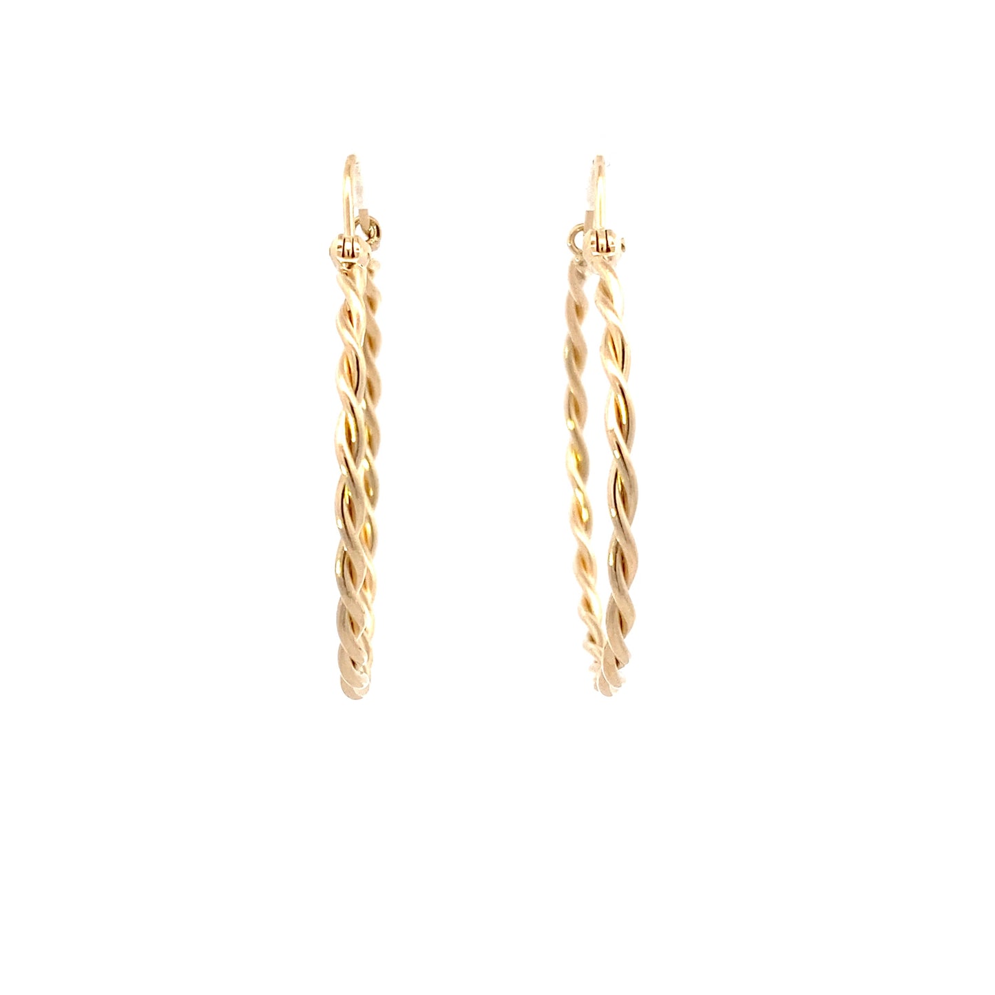 14K Yellow Gold Twisted Hoops