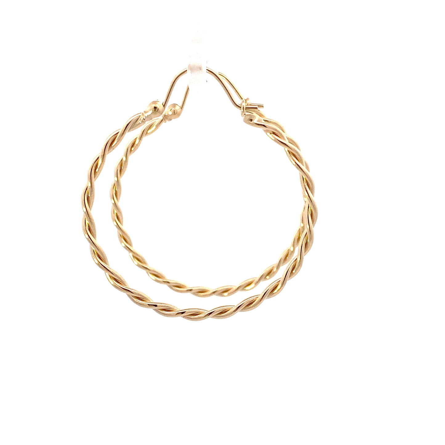 14K Yellow Gold Twisted Hoops