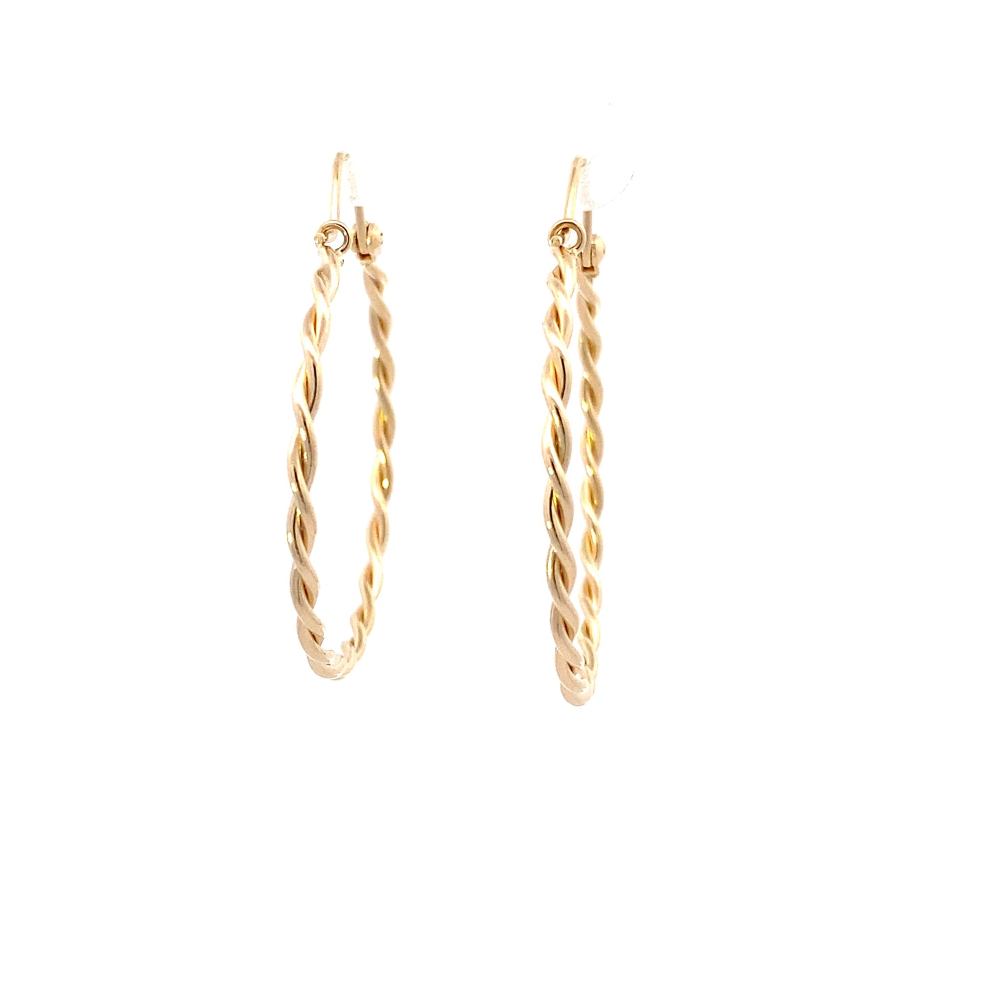 14K Yellow Gold Twisted Hoops