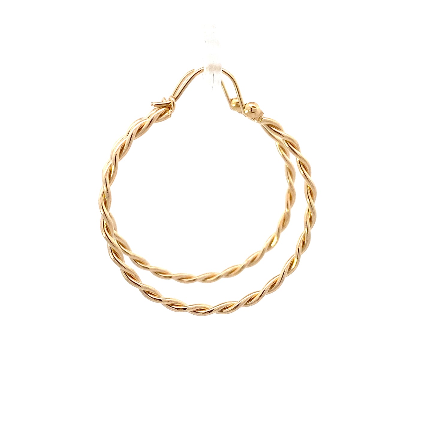 14K Yellow Gold Twisted Hoops