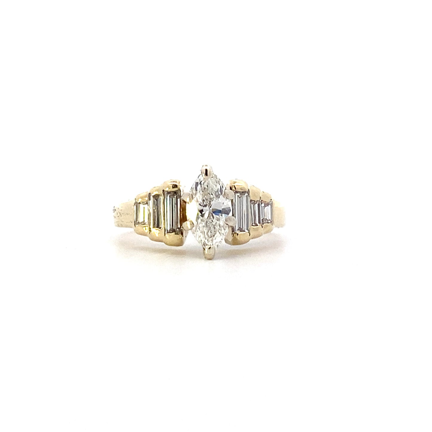 14K Yellow Gold Women's Diamond Ring - 1.08ct