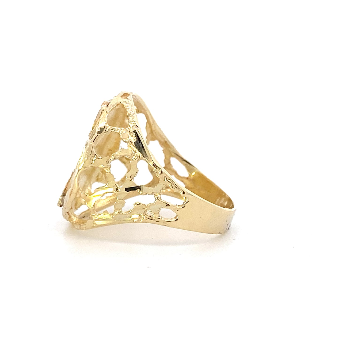 14K Yellow Gold Filigree "Dad & Son" Ring