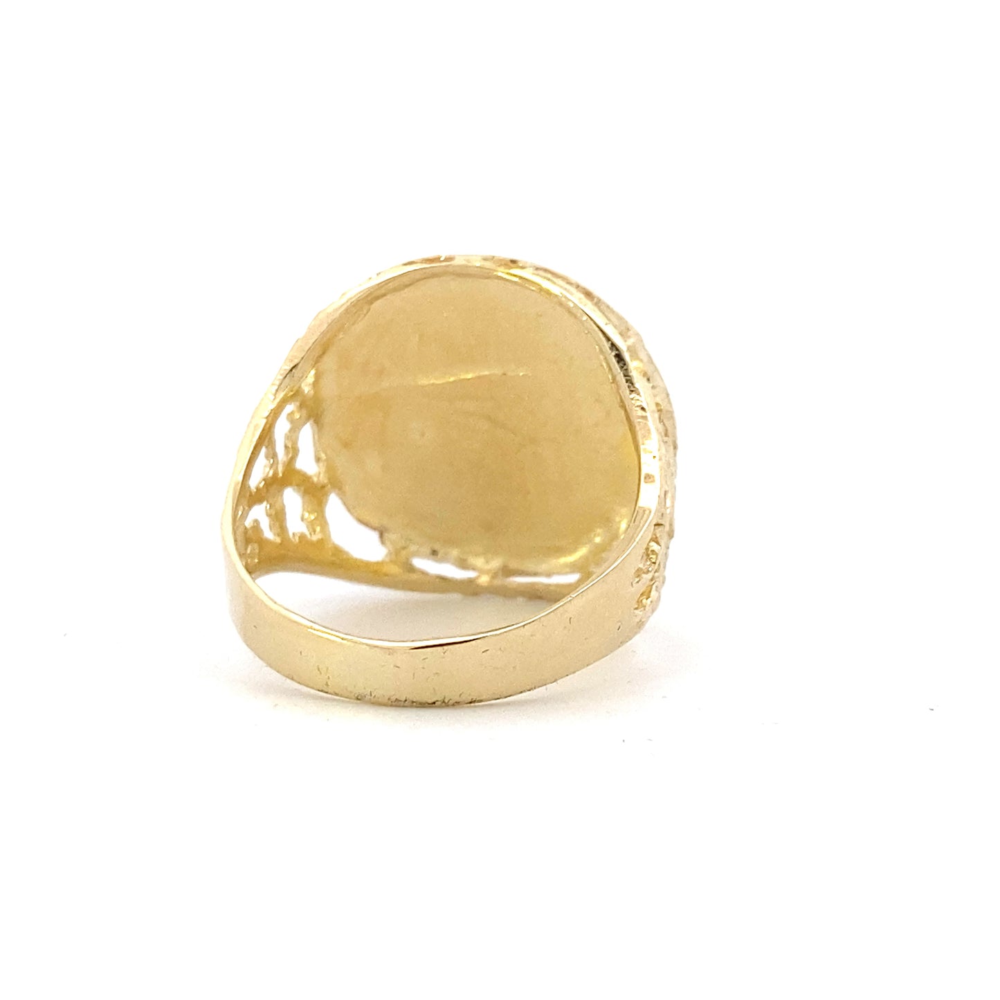 14K Yellow Gold Filigree "Dad & Son" Ring