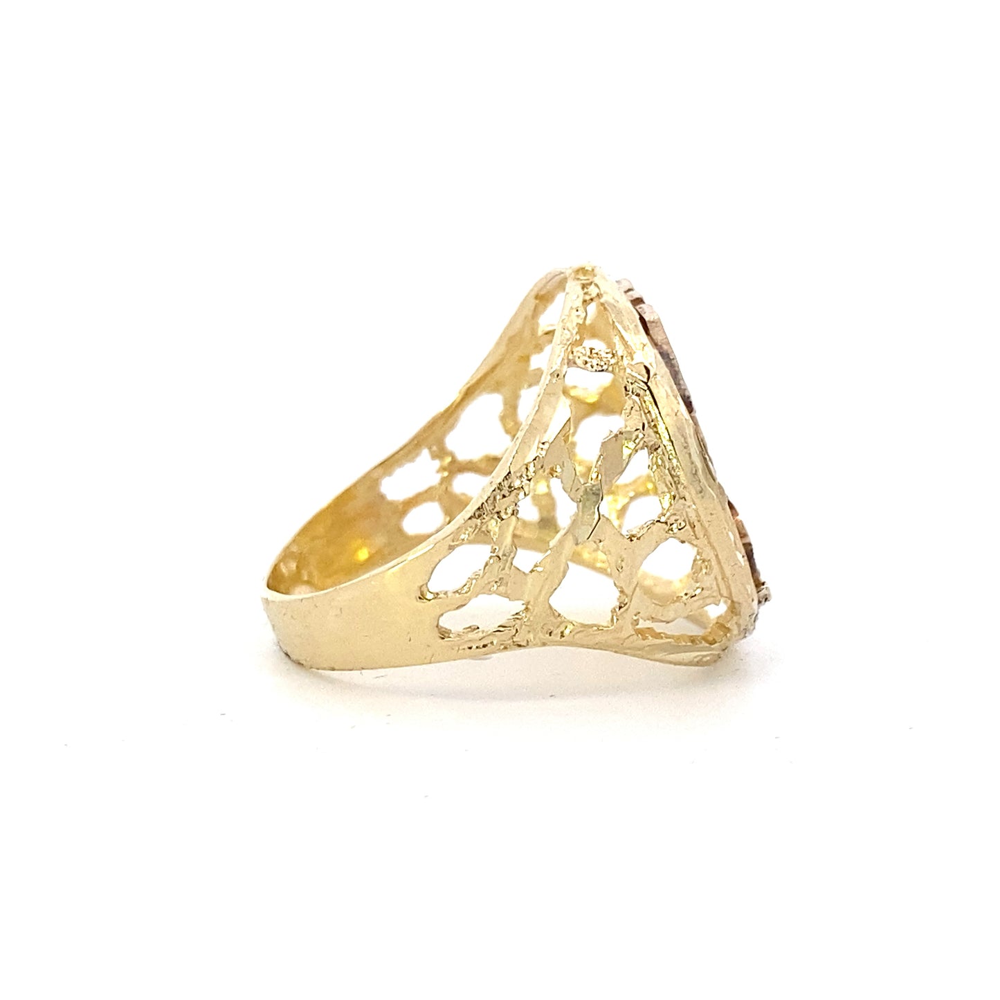 14K Yellow Gold Filigree "Dad & Son" Ring