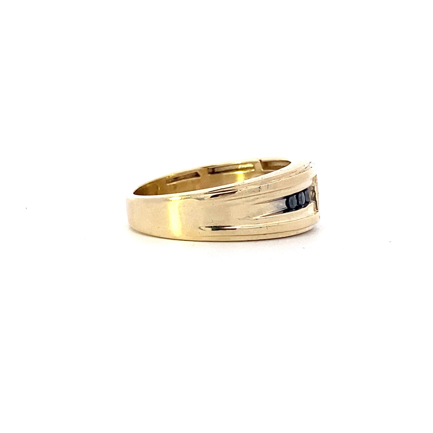 10K Yellow Gold Black Diamond Ring - 0.18ct