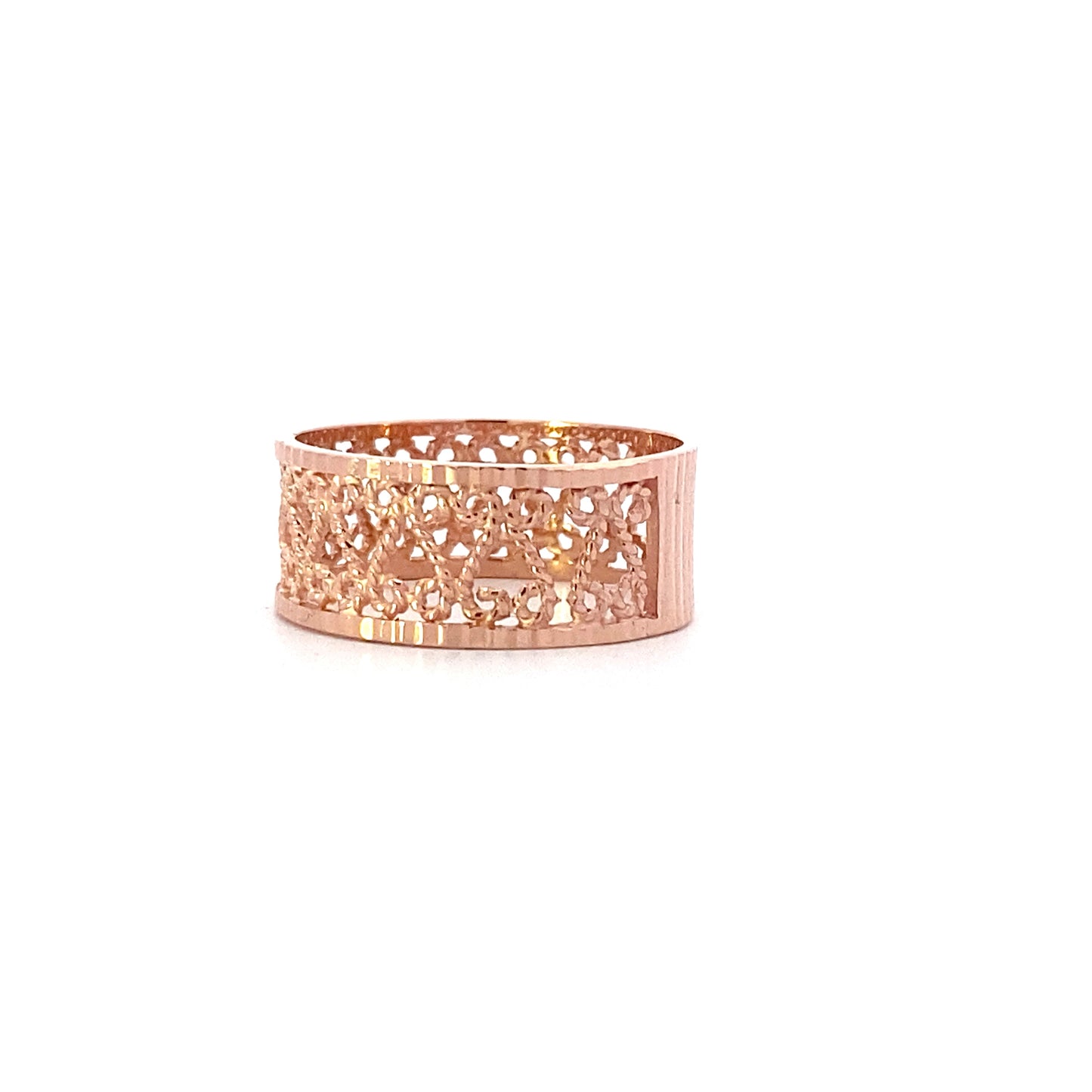 14K Rose Gold 8.2mm Filigree Band