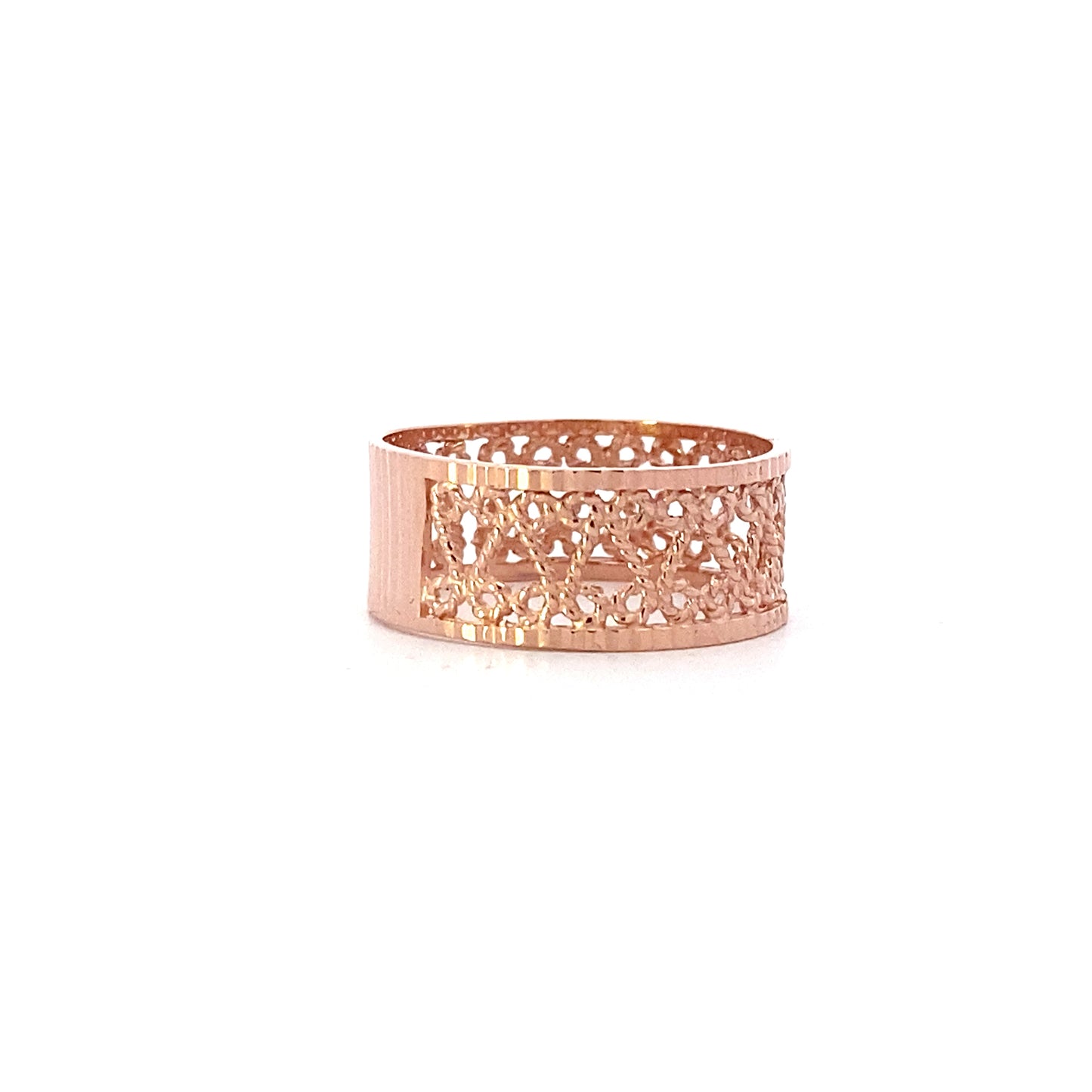 14K Rose Gold 8.2mm Filigree Band