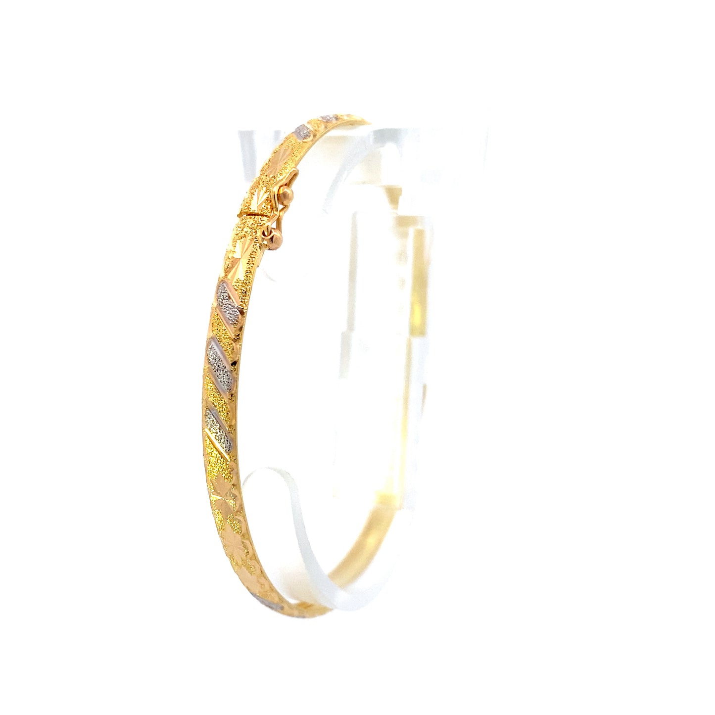 18K Yellow & White Gold 65mm DC Design Bangle