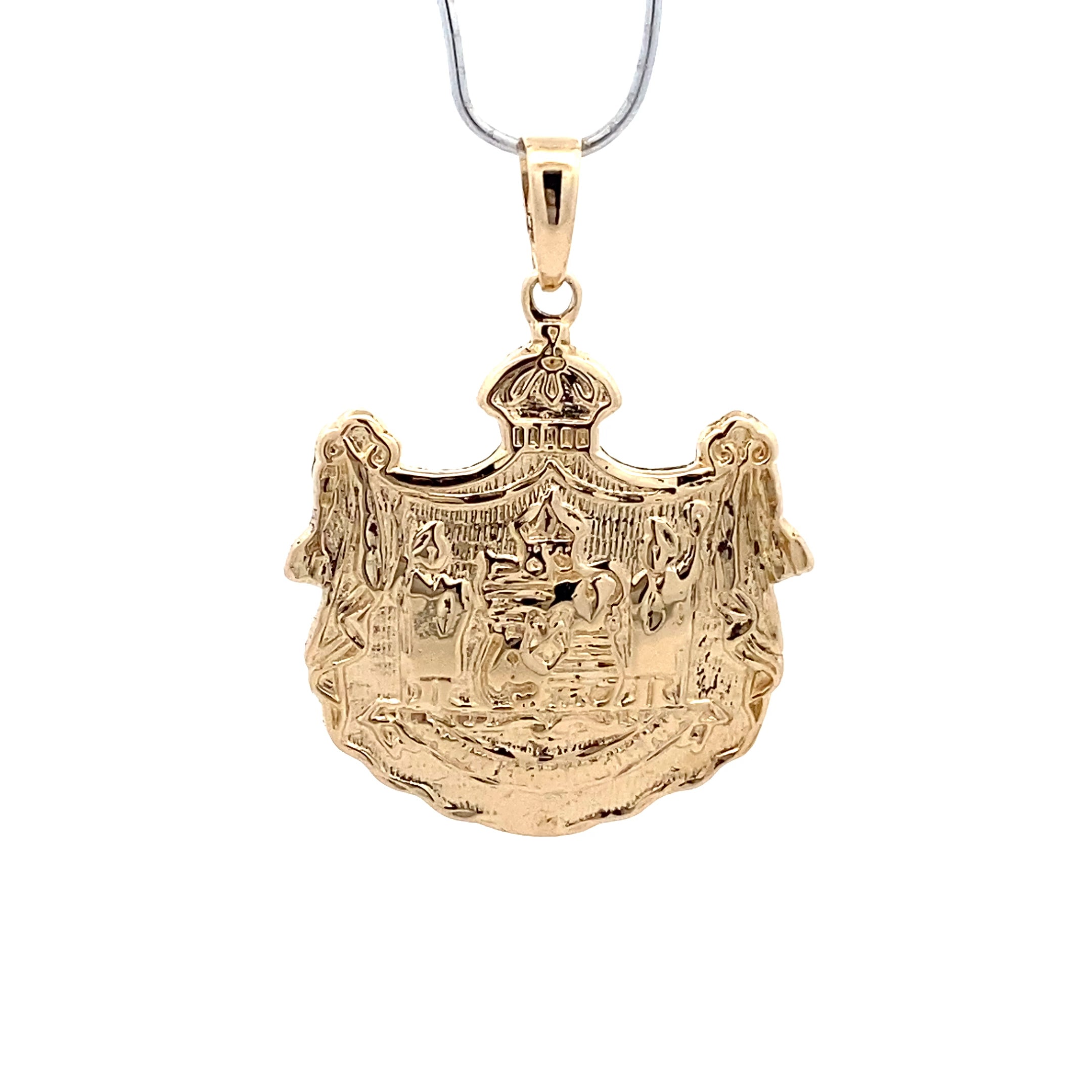 14K Yellow Gold Hawaii Coat of Arms Pendant