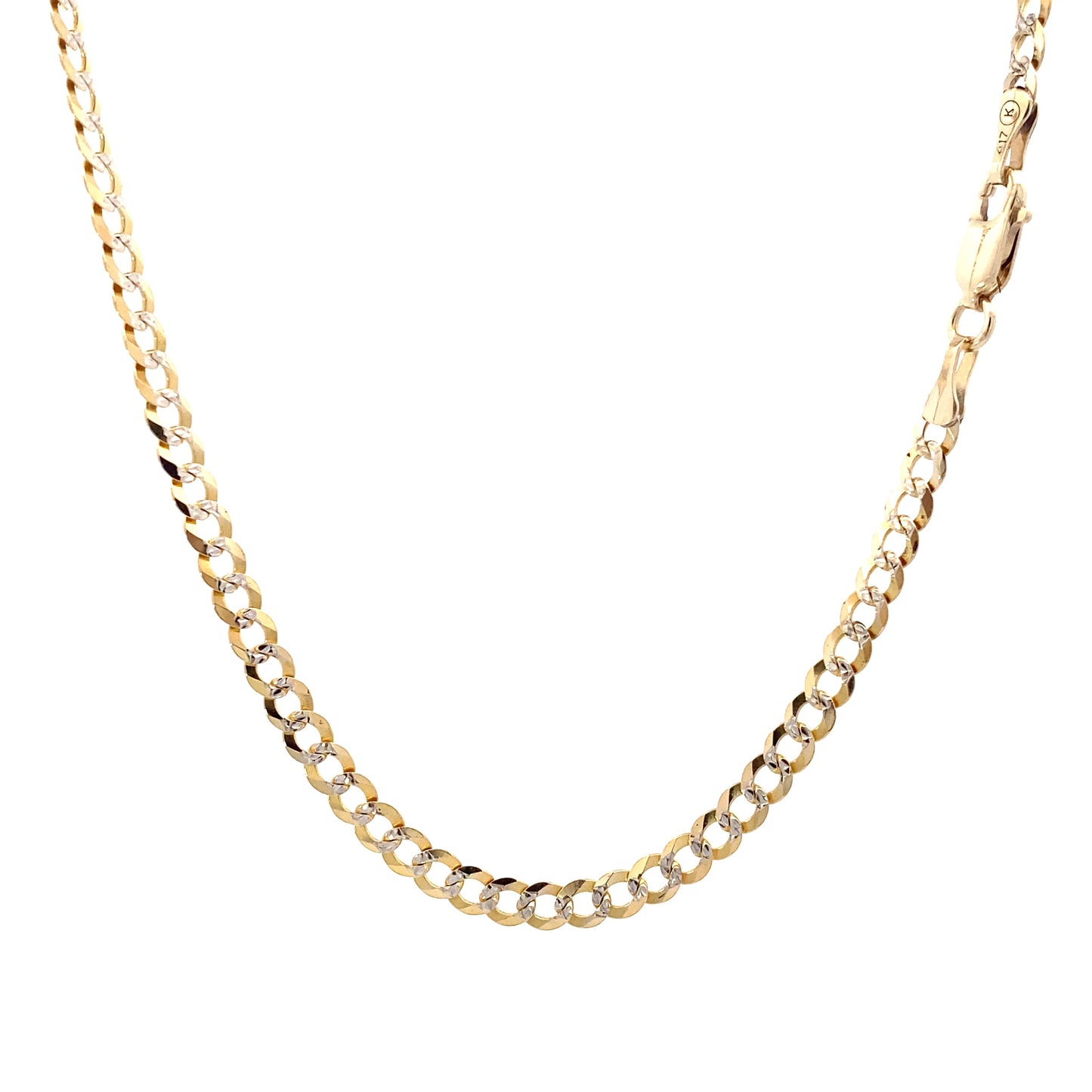 10K Yellow Gold 26" 3.6mm DC Curb Chain