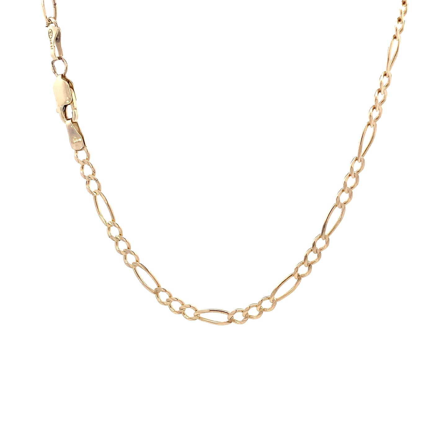 14K Yellow Gold 23" 2.3mm Figaro Chain