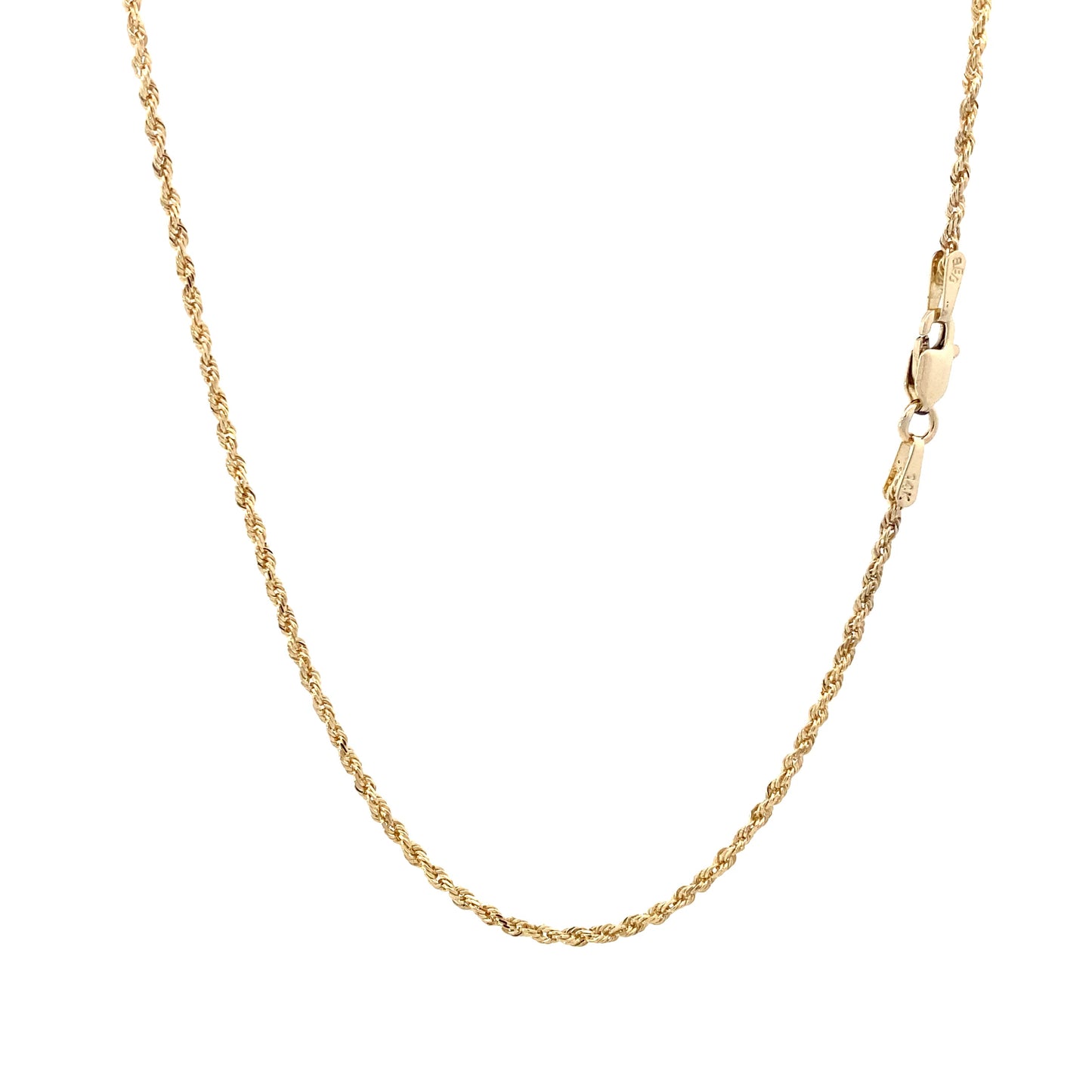 14K Yellow Gold 20" 1.65mm Rope Chain