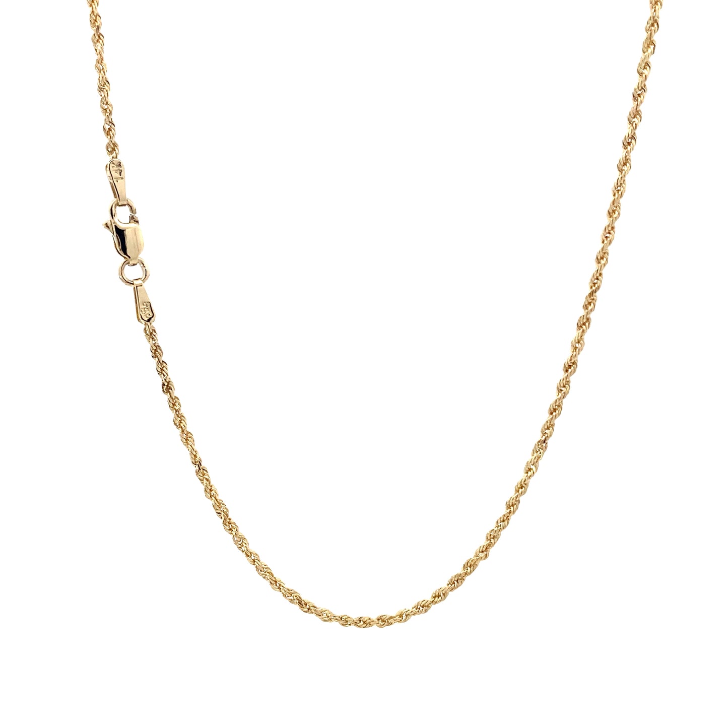 14K Yellow Gold 20" 1.65mm Rope Chain