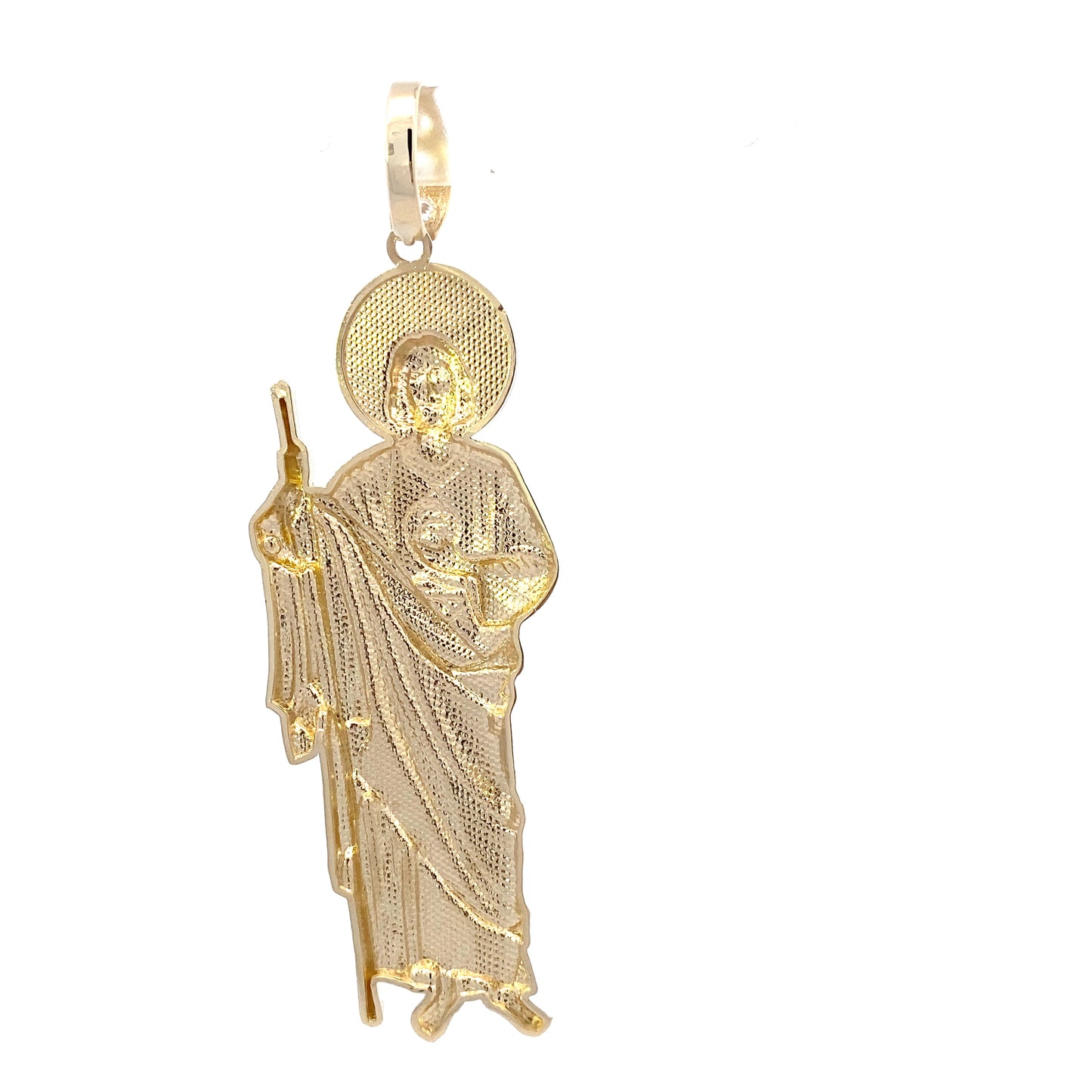 14K Yellow Gold CZ Religious Figure Pendant