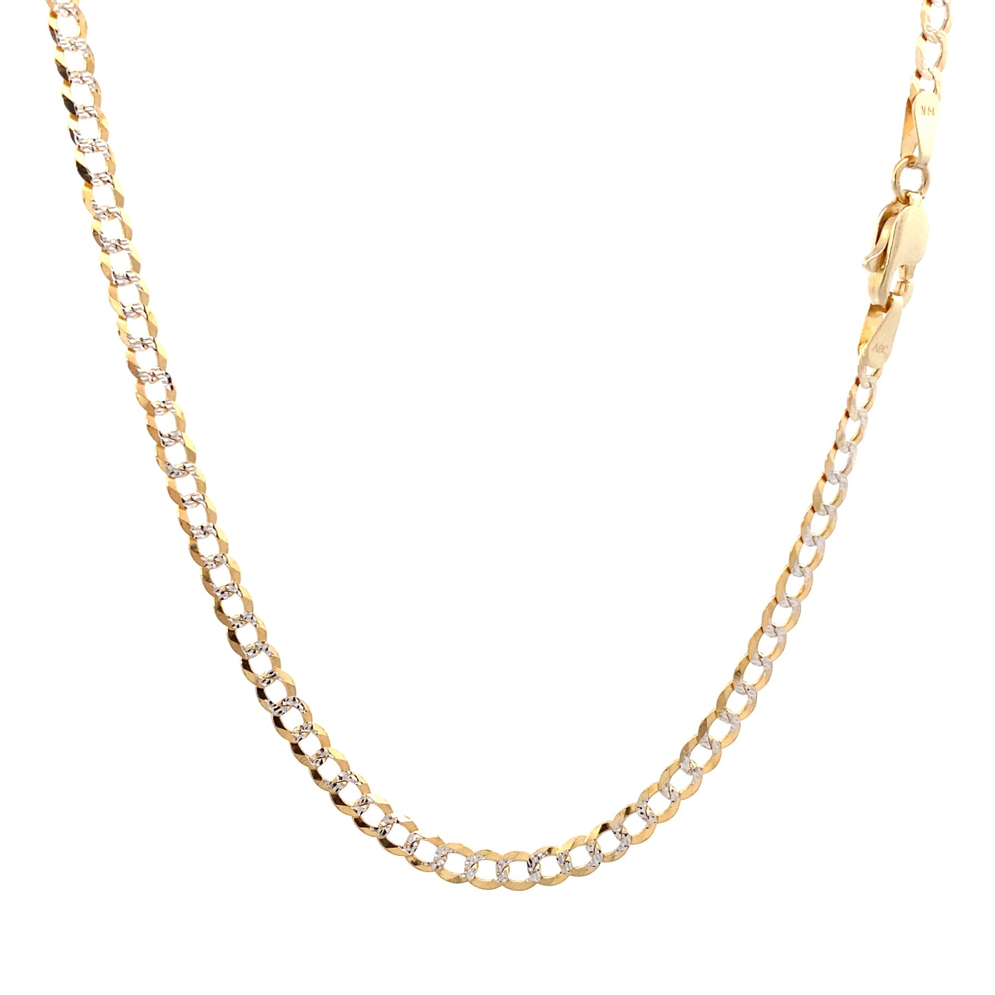 14K Yellow Gold 18" 3mm DC Curb Chain