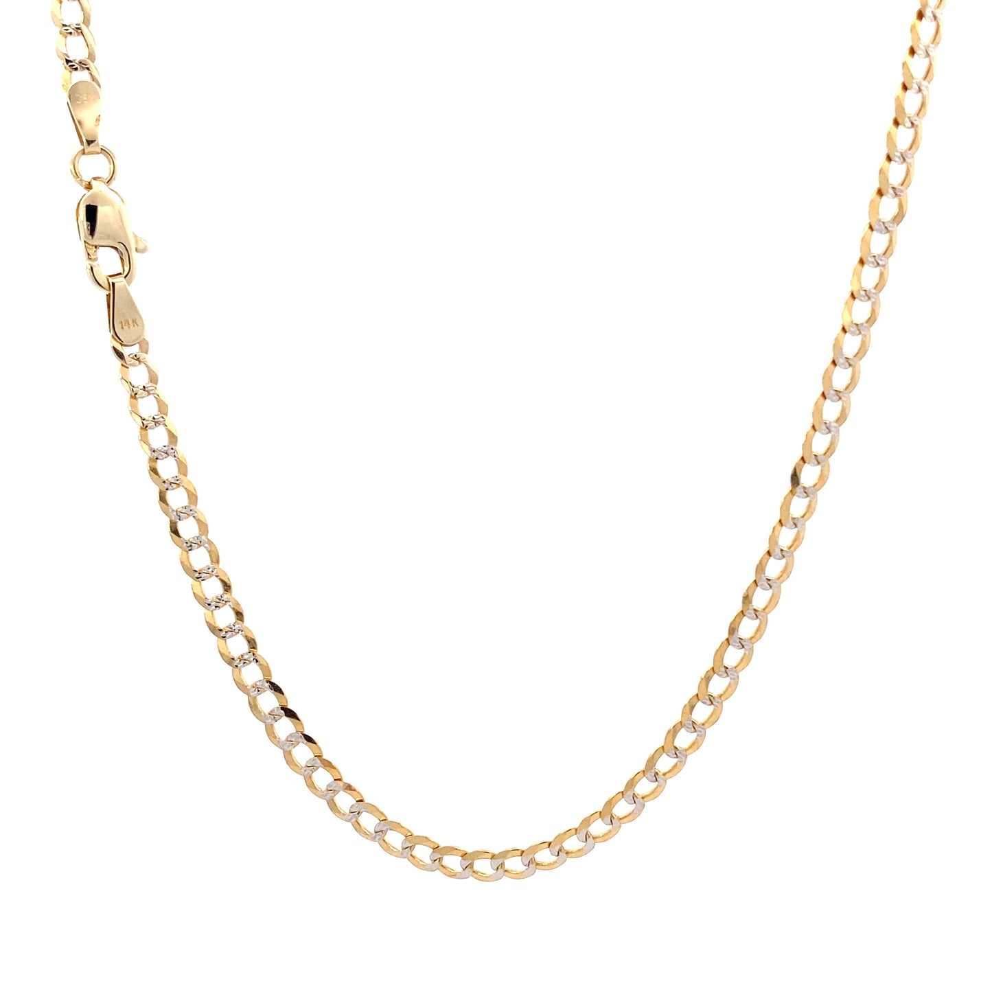 14K Yellow Gold 18" 3mm DC Curb Chain