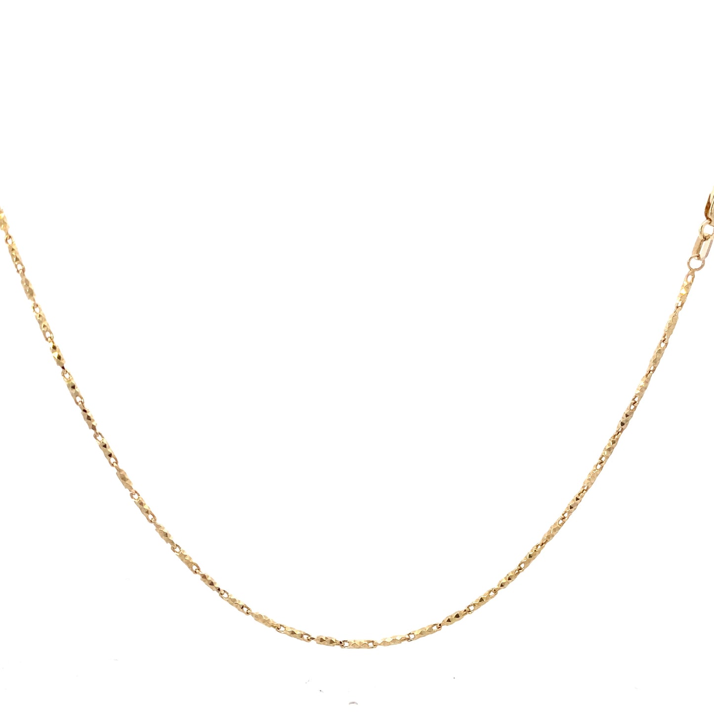 14K Yellow Gold 20" 1.5mm DC Bar Link Chain