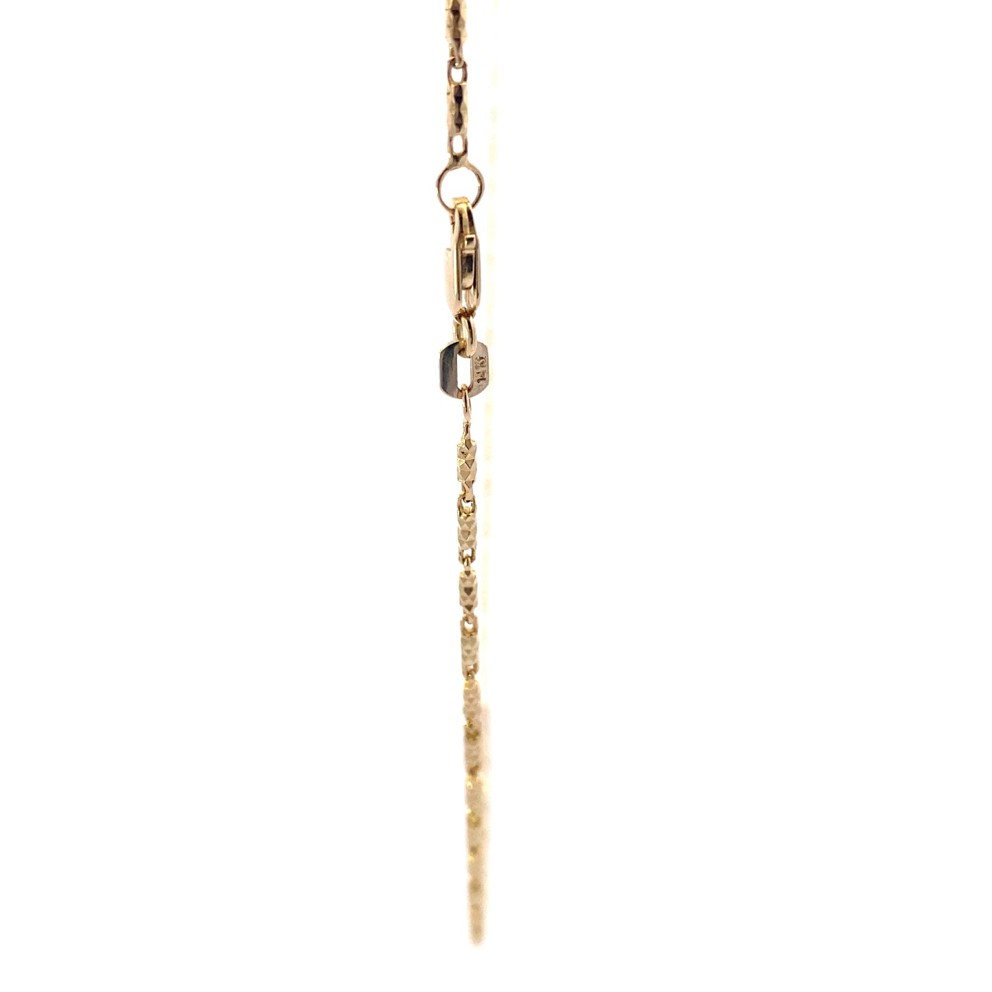 14K Yellow Gold 20" 1.5mm DC Bar Link Chain