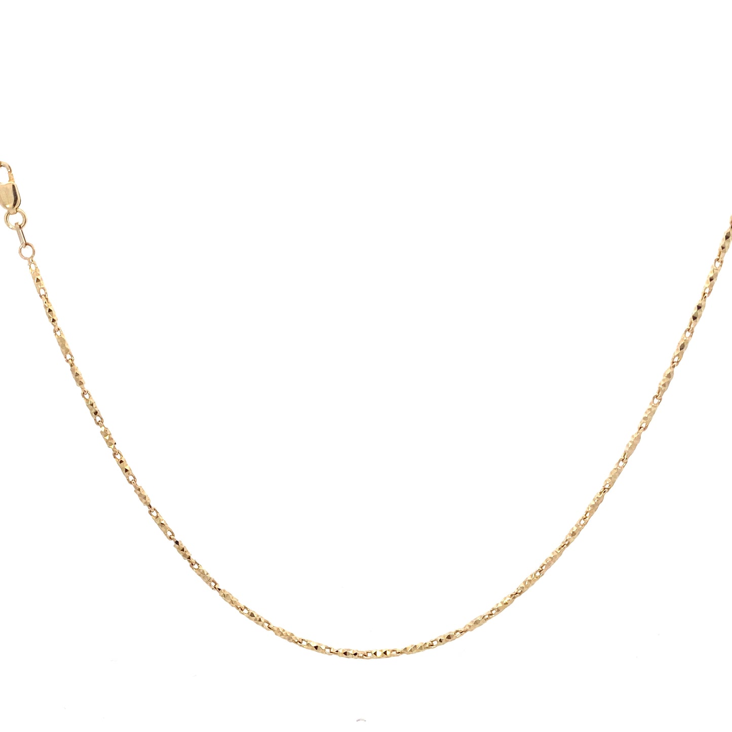 14K Yellow Gold 20" 1.5mm DC Bar Link Chain