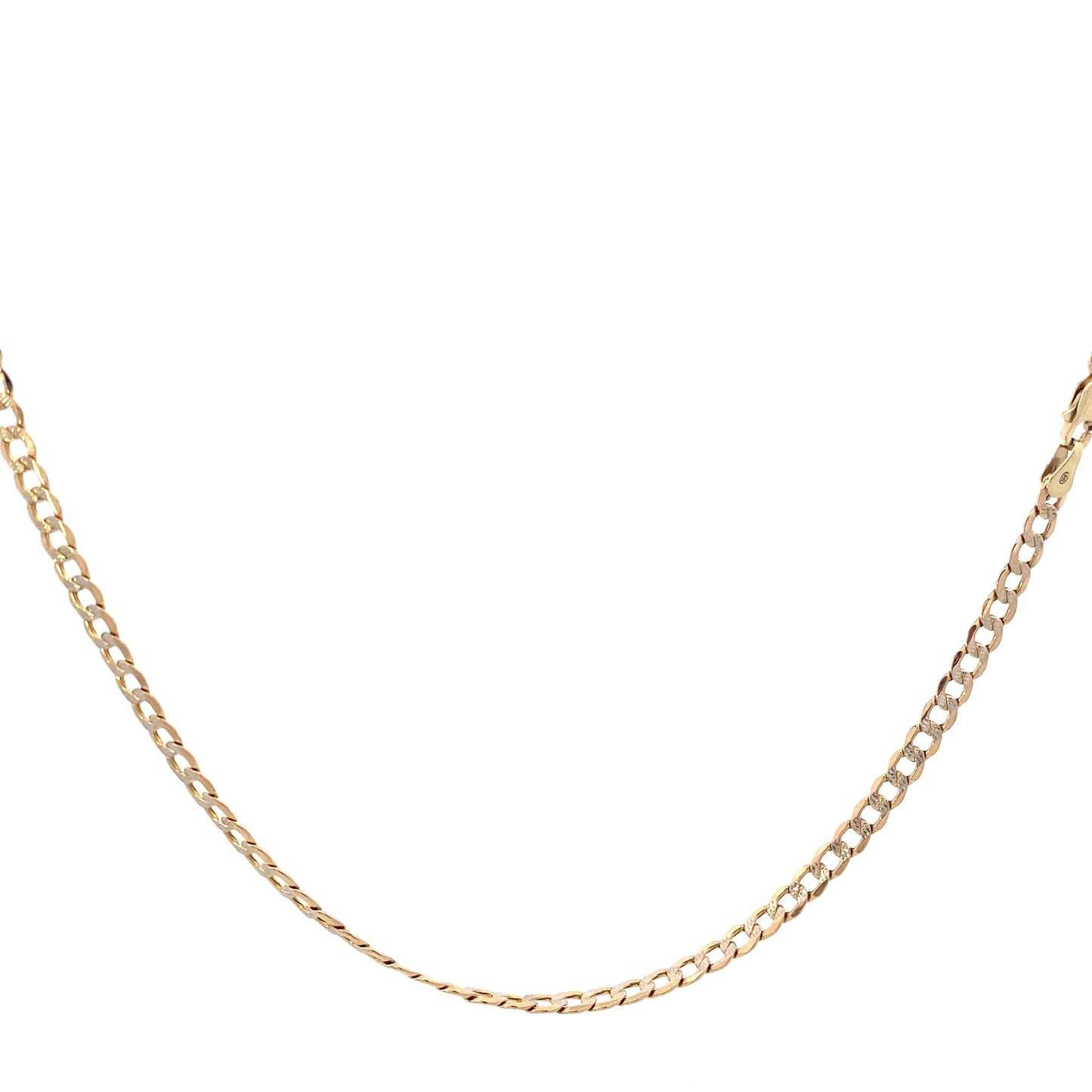 10K Yellow Gold 20" 3.4mm DC Curb Chain