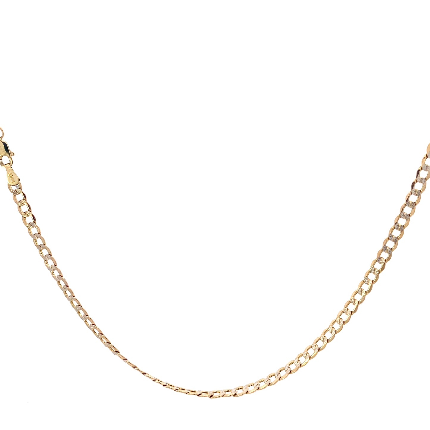 10K Yellow Gold 20" 3.4mm DC Curb Chain