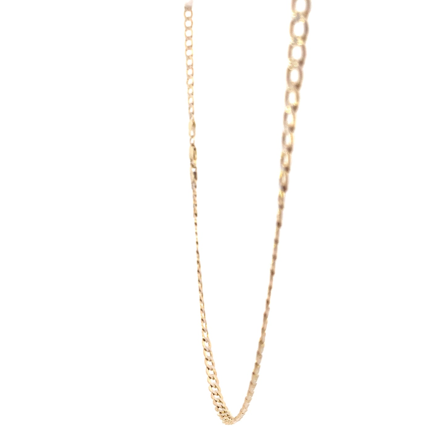 10K Yellow Gold 20" 3.4mm DC Curb Chain