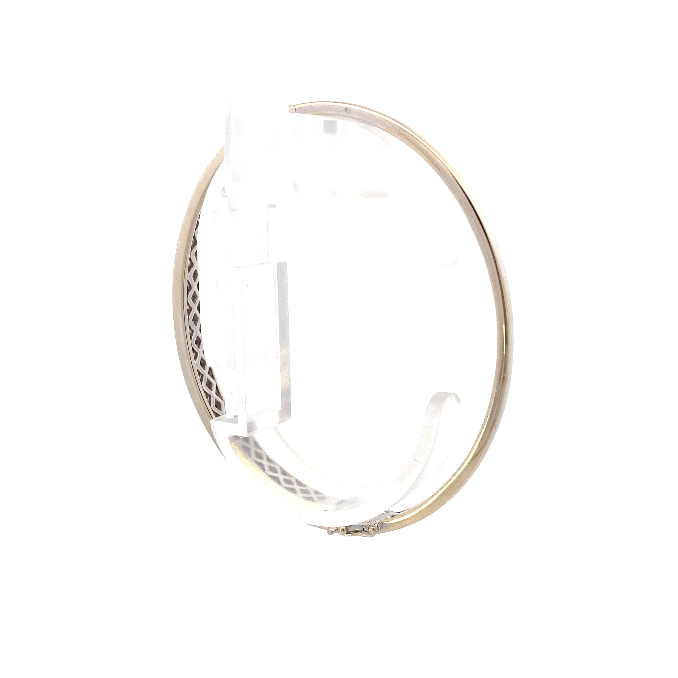 14K White Gold Diamond Pave Set Bangle Bracelet