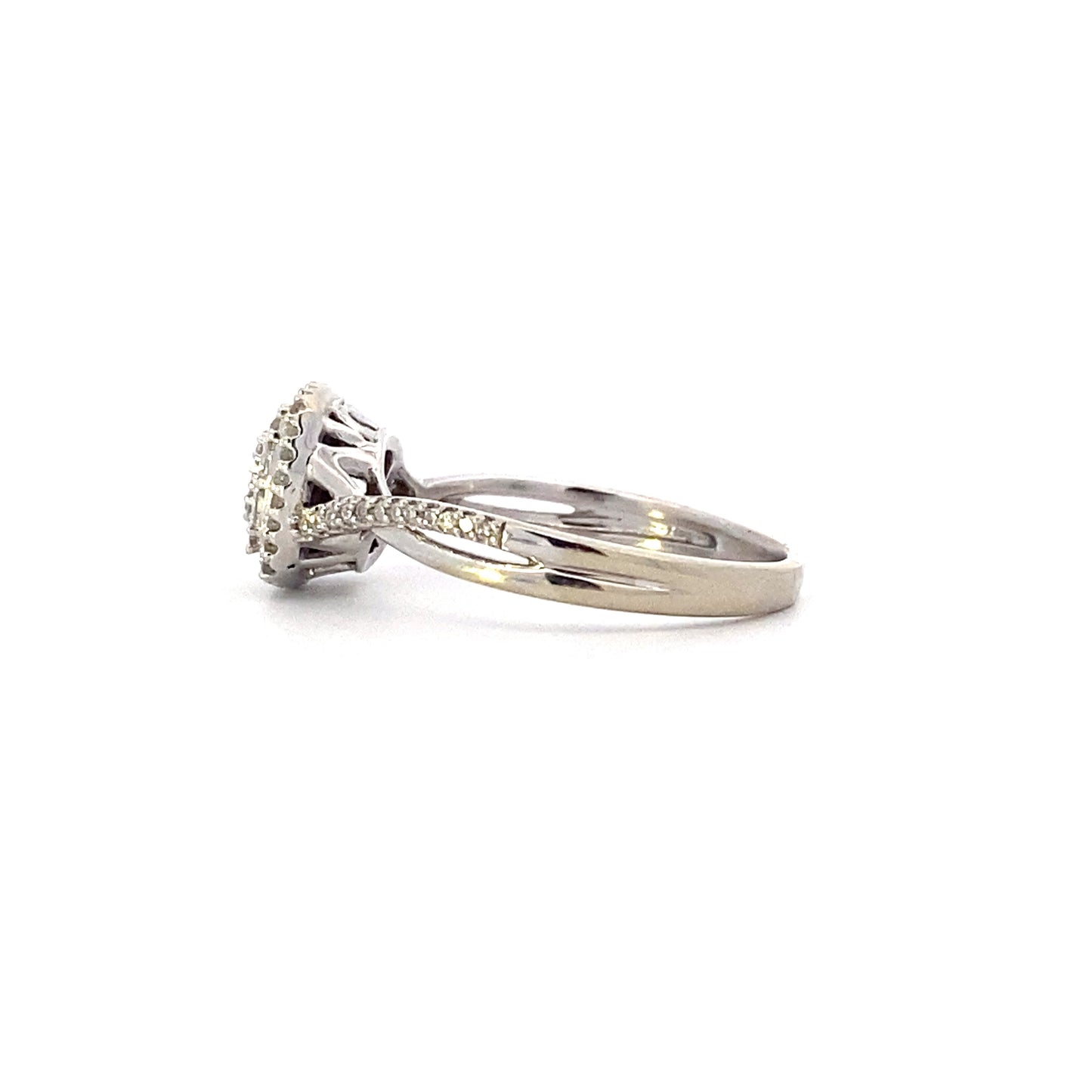 14K White Gold Womens Diamond Ring - 0.35ct