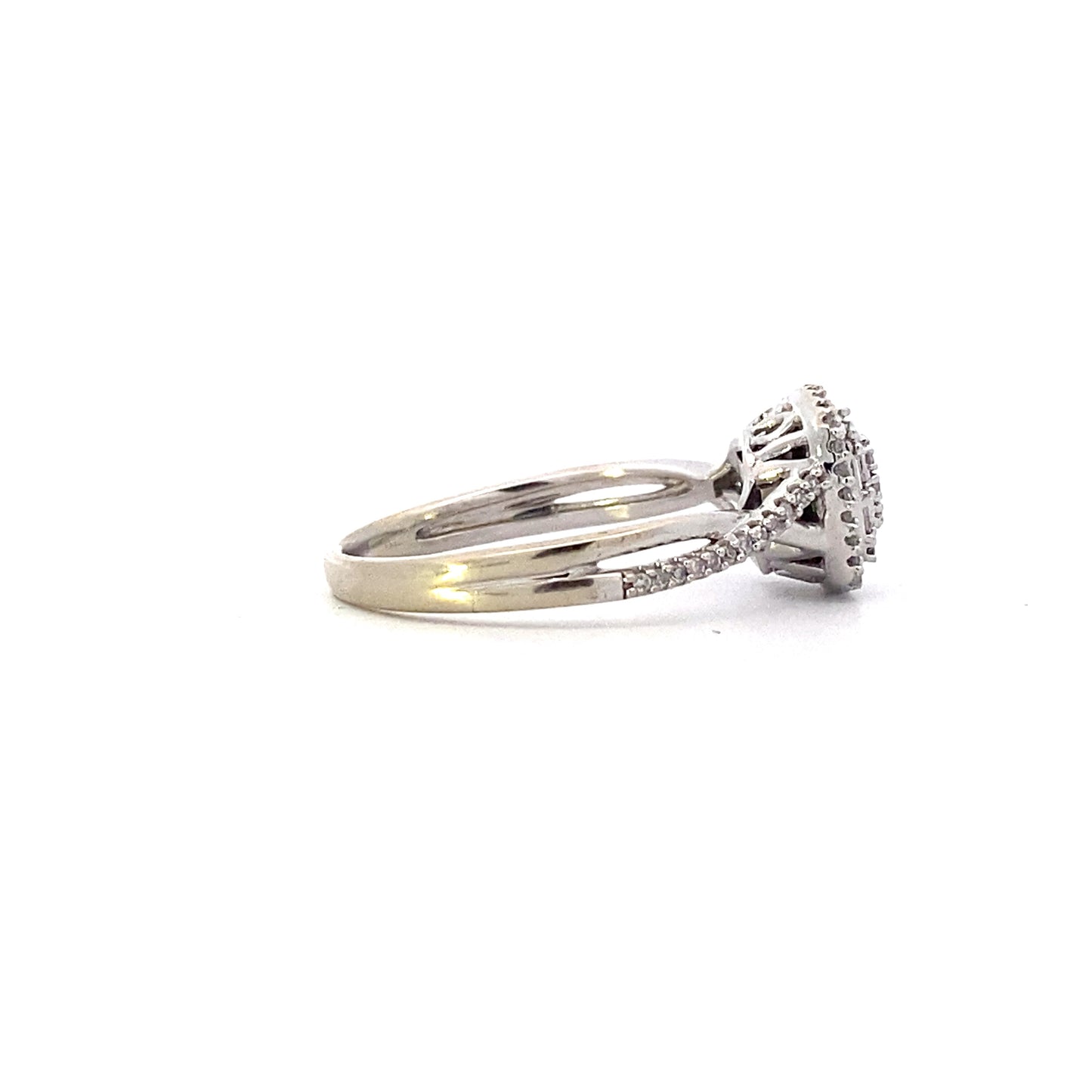 14K White Gold Womens Diamond Ring - 0.35ct