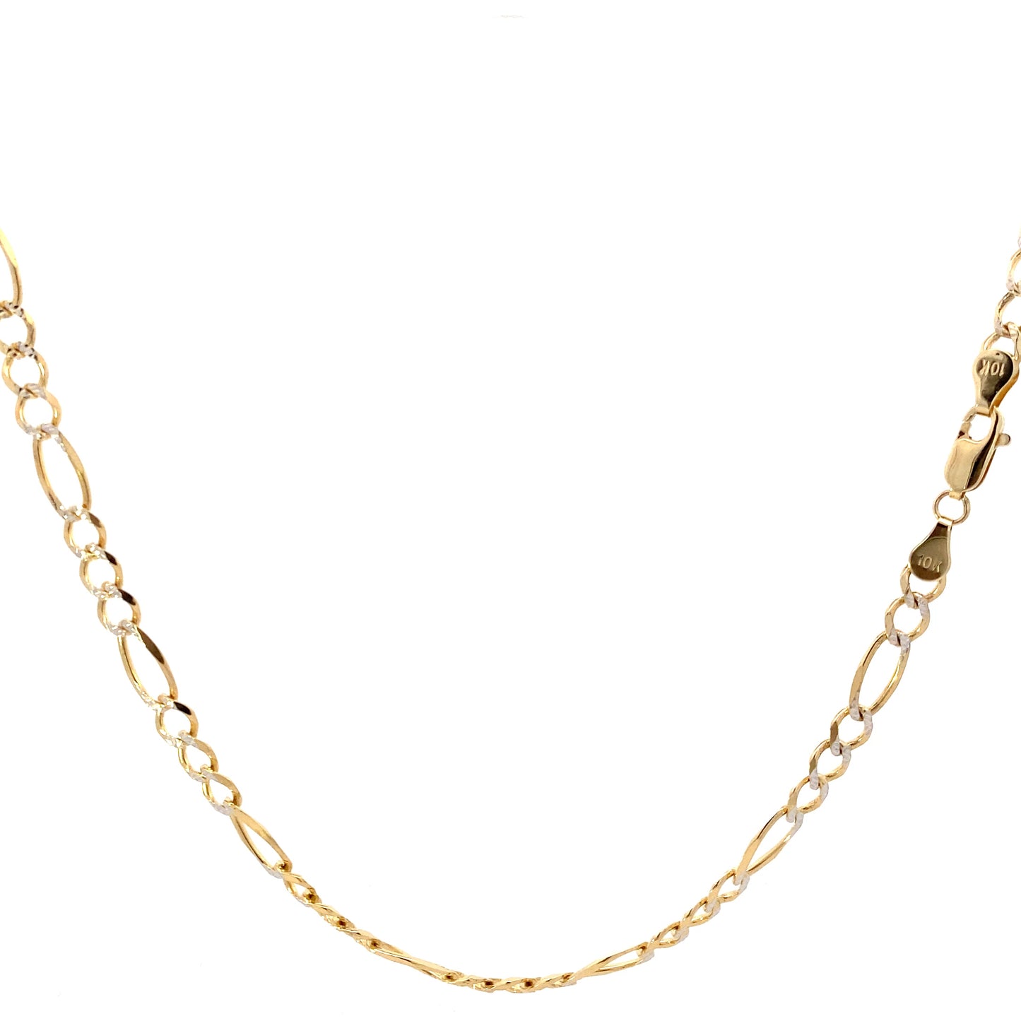 10K Yellow Gold 26" DC Figaro Chain