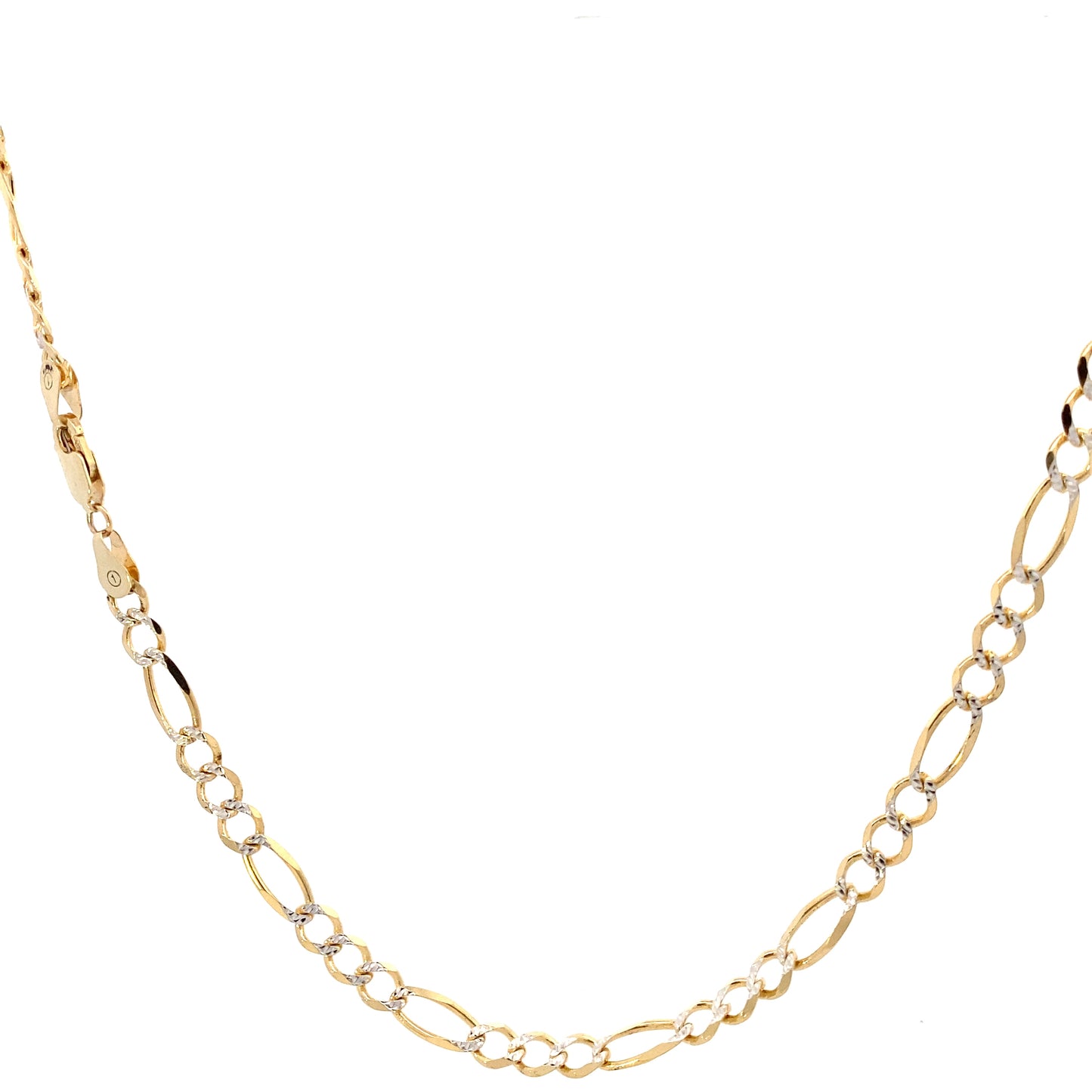 10K Yellow Gold 26" DC Figaro Chain