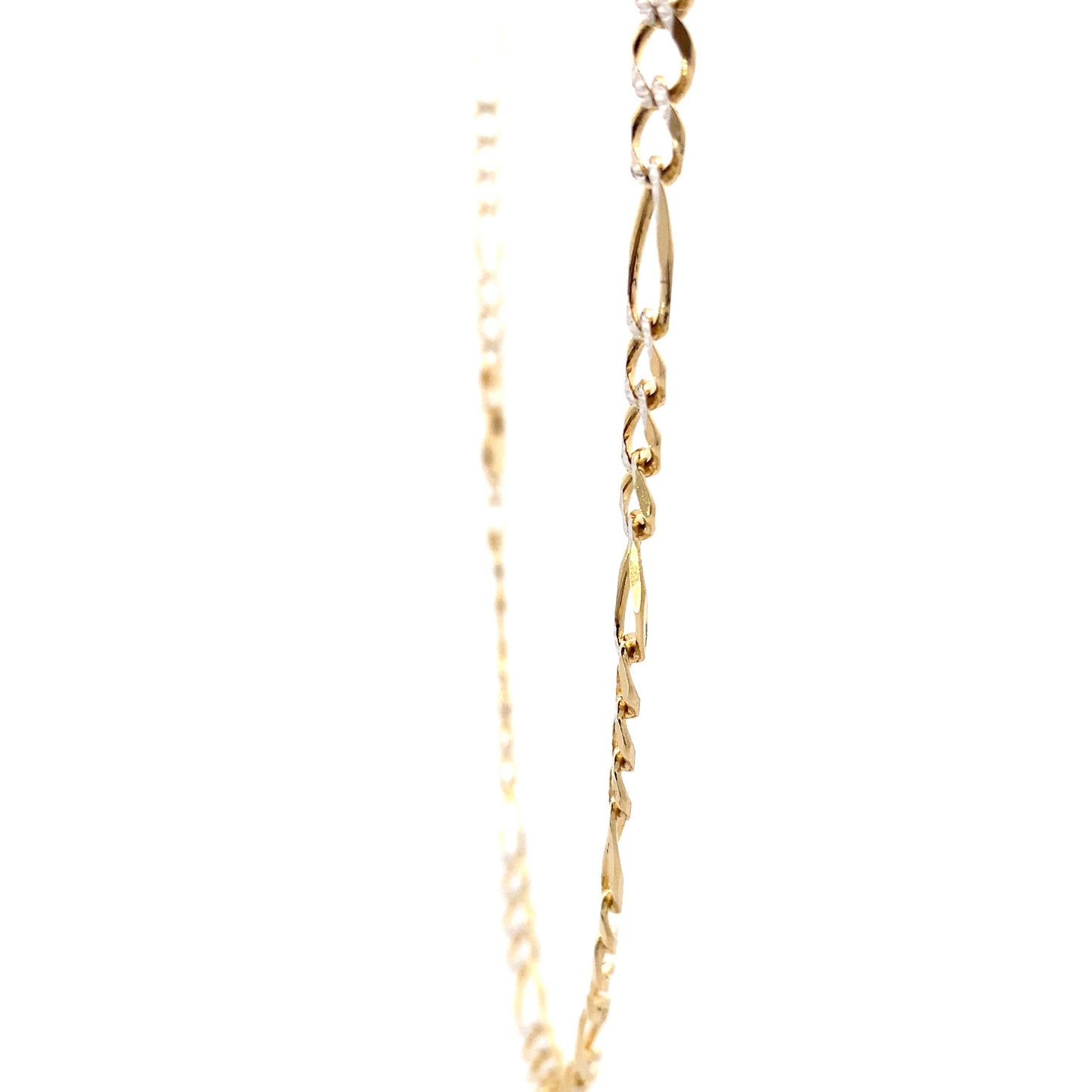 10K Yellow Gold 26" DC Figaro Chain