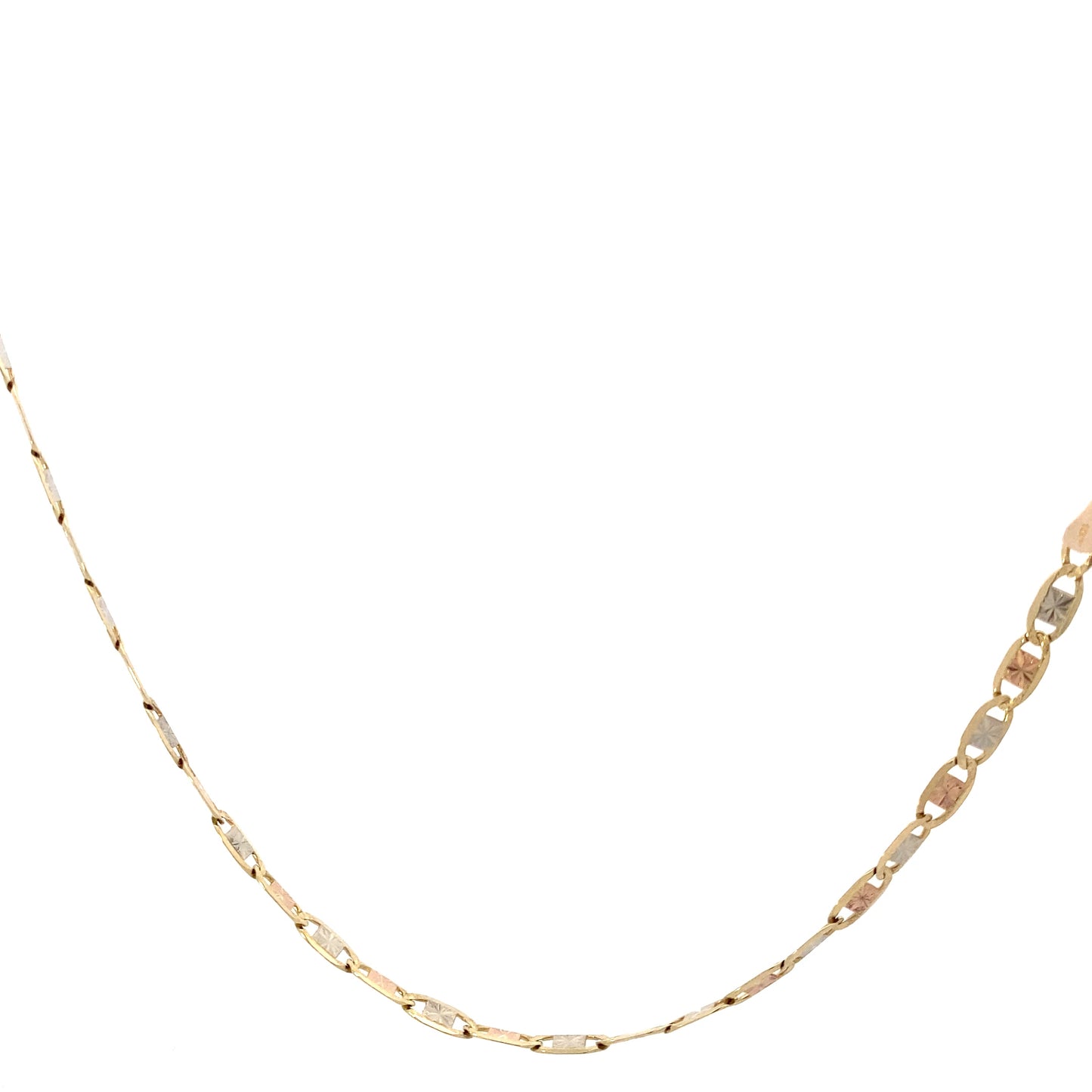 14K Tri-Color Gold 20" Mariner Chain