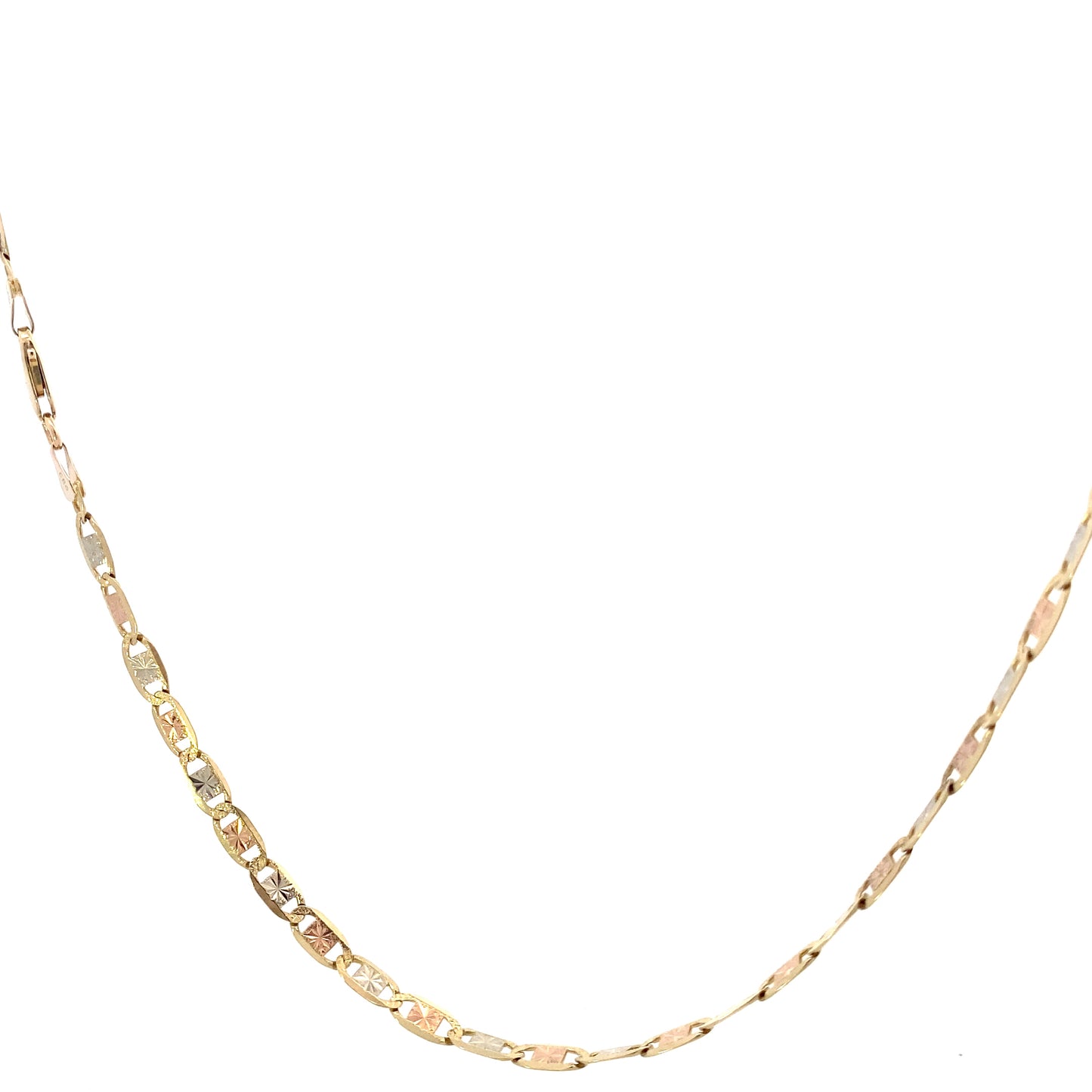 14K Tri-Color Gold 20" Mariner Chain