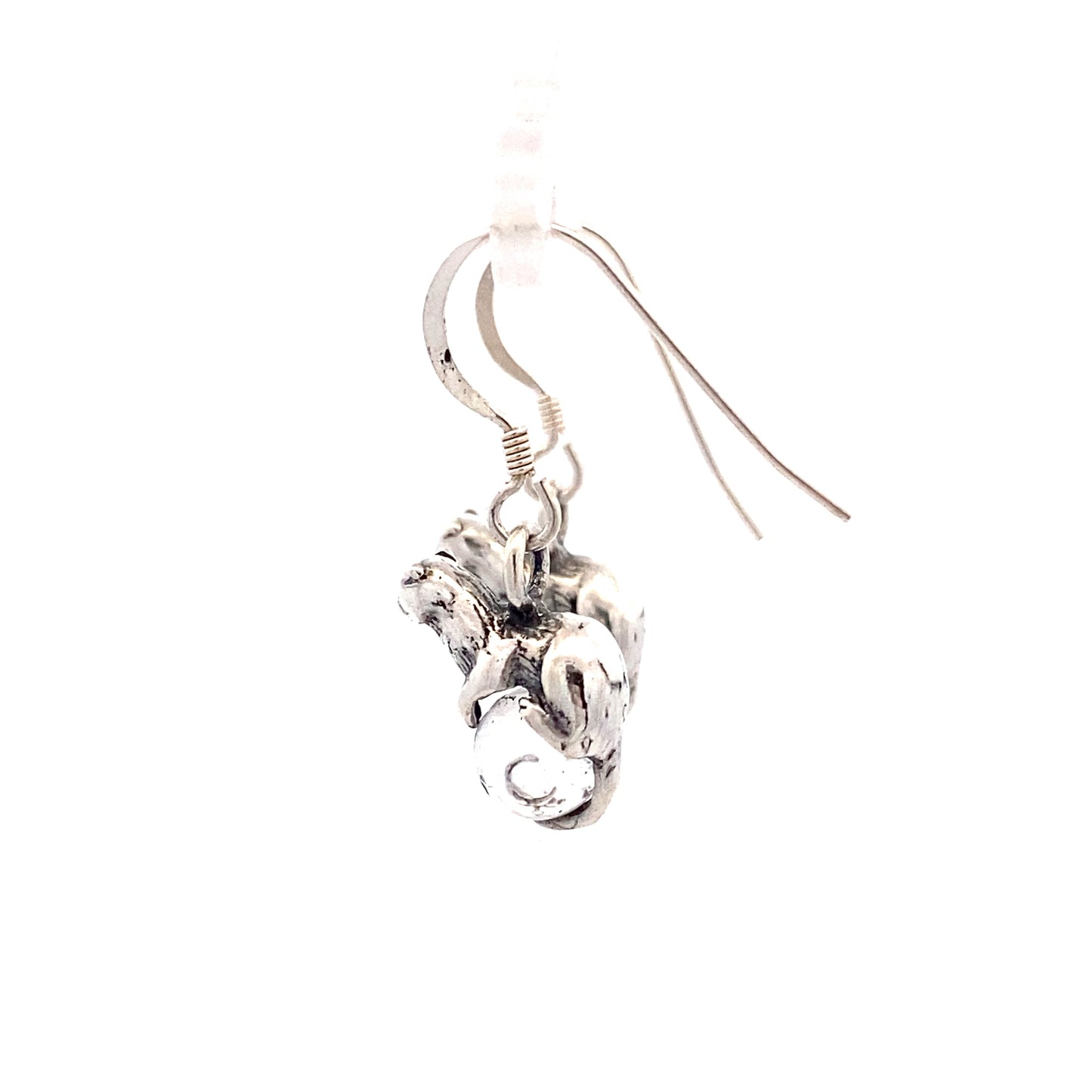 Sterling Silver Glass Orb Dangle Otter Earrings