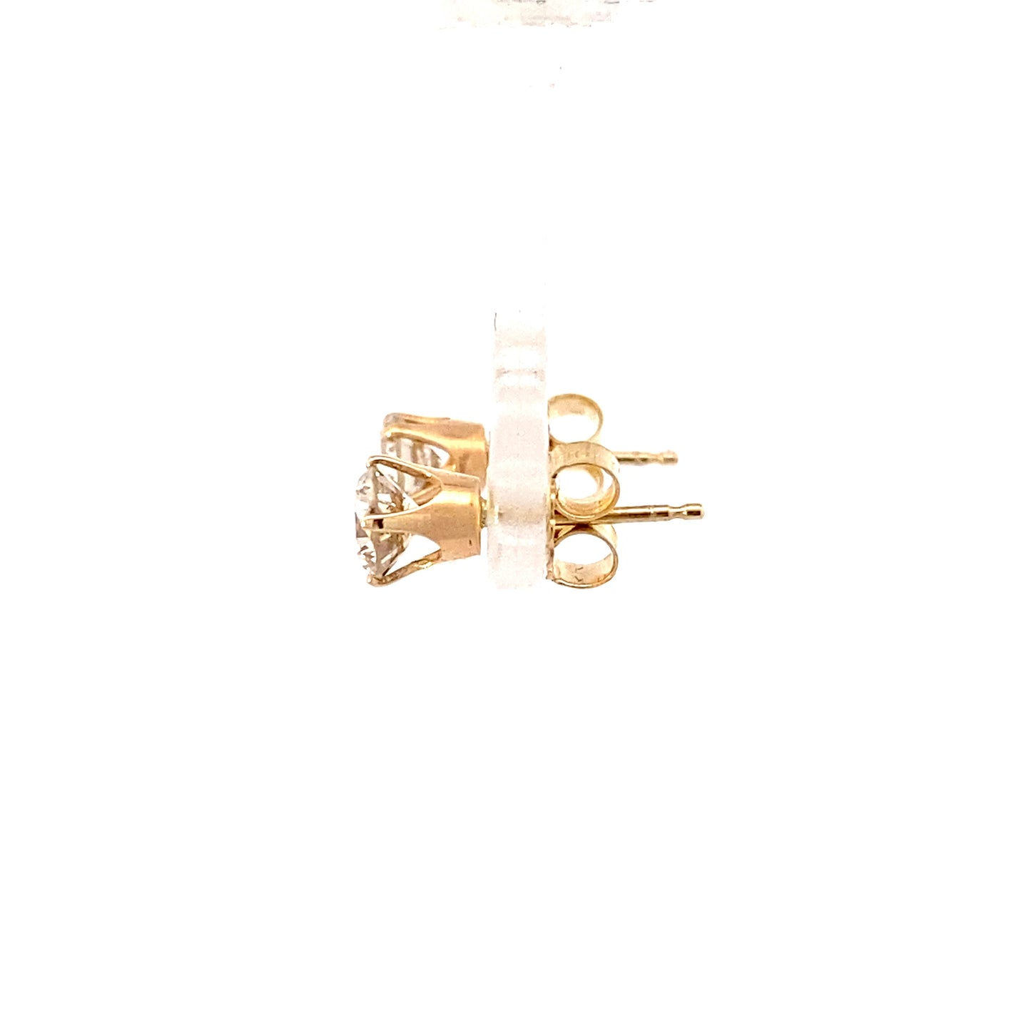 14K Yellow Gold Solitaire Stud Earrings - 0.84ct