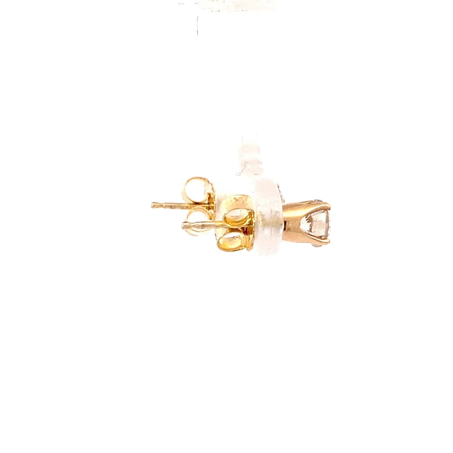 14K Yellow Gold Solitaire Stud Earrings - 0.84ct