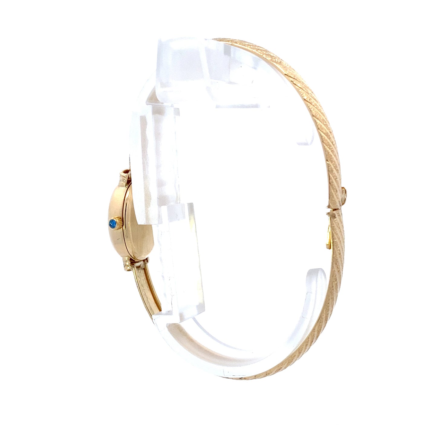 14K Yellow Gold Geneve Quartz Sapphire Crown Watch