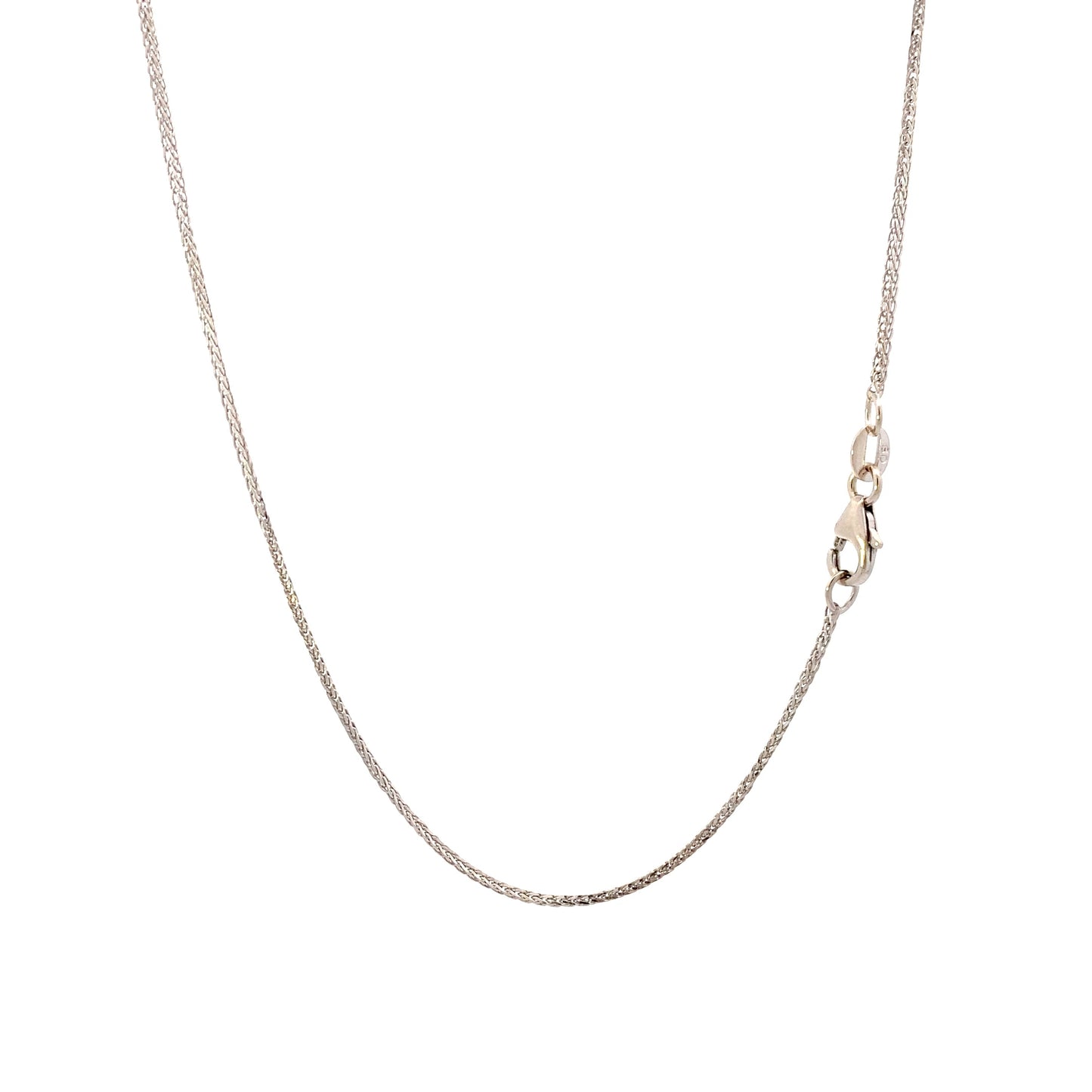 14K White Gold 16" Wheat Chain