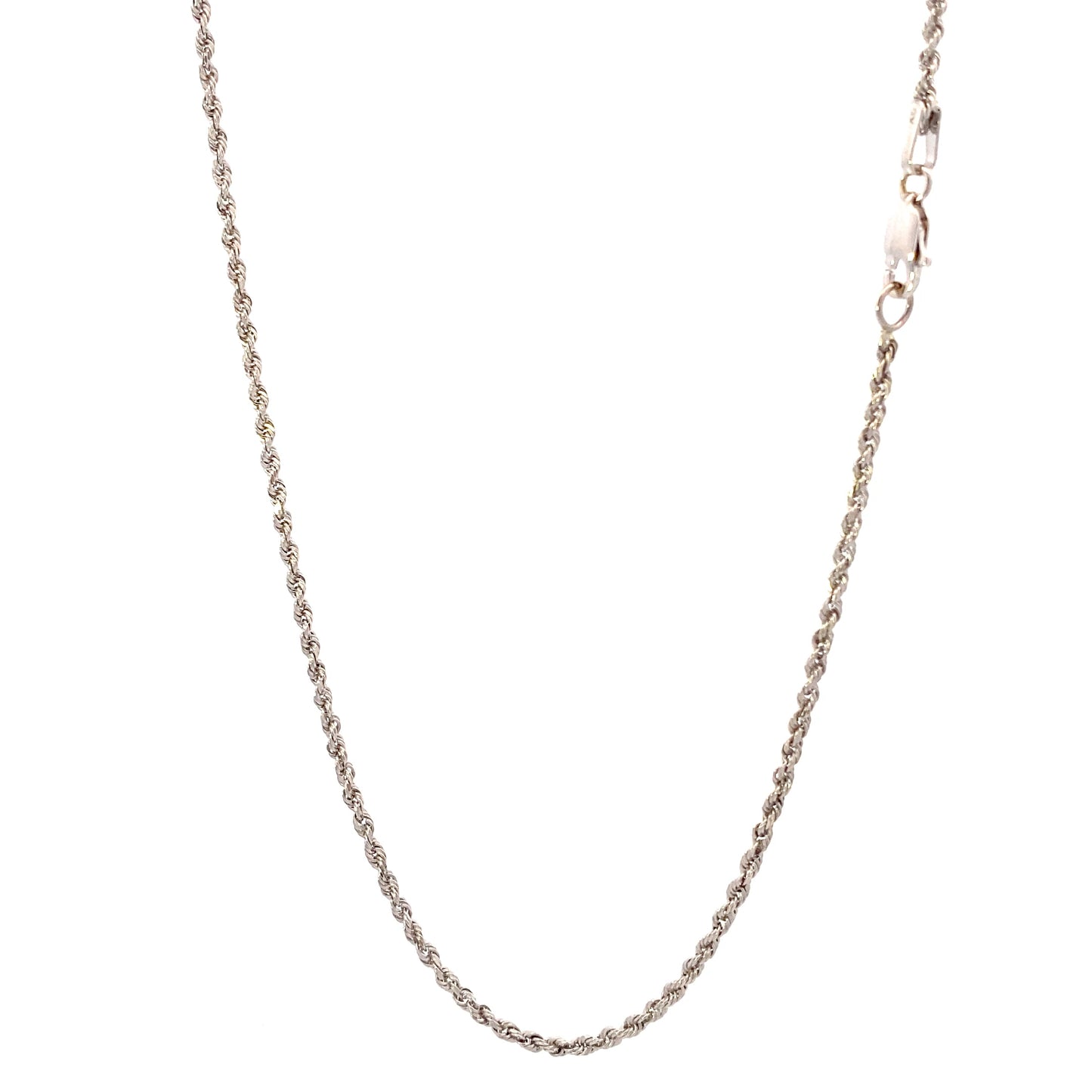 14K White Gold 20" Rope Chain