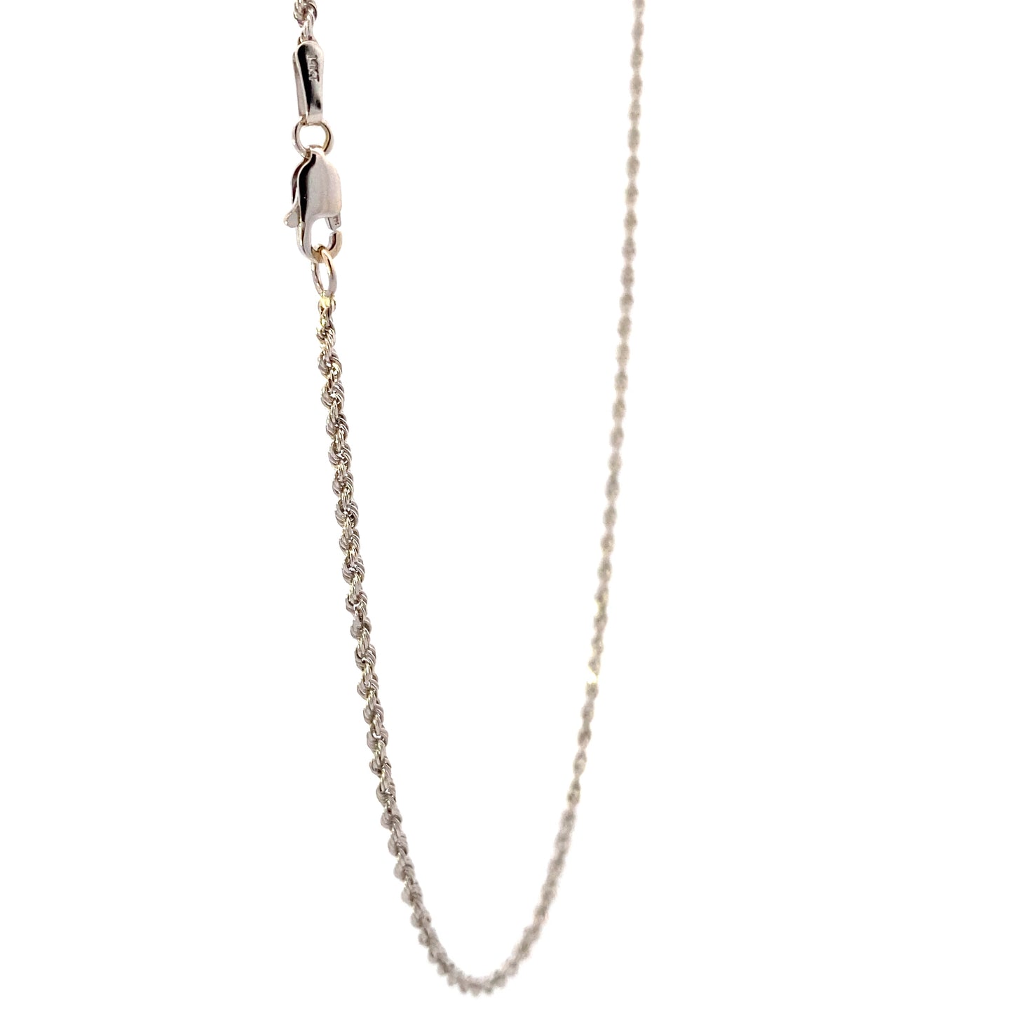 14K White Gold 20" Rope Chain