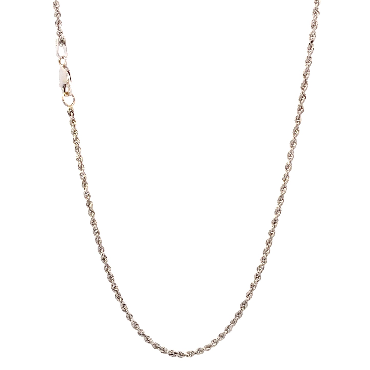 14K White Gold 20" Rope Chain